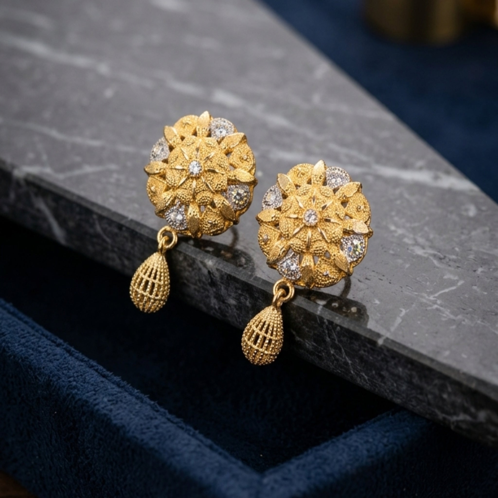 RP Gold Floral Star Earrings (FSE261)