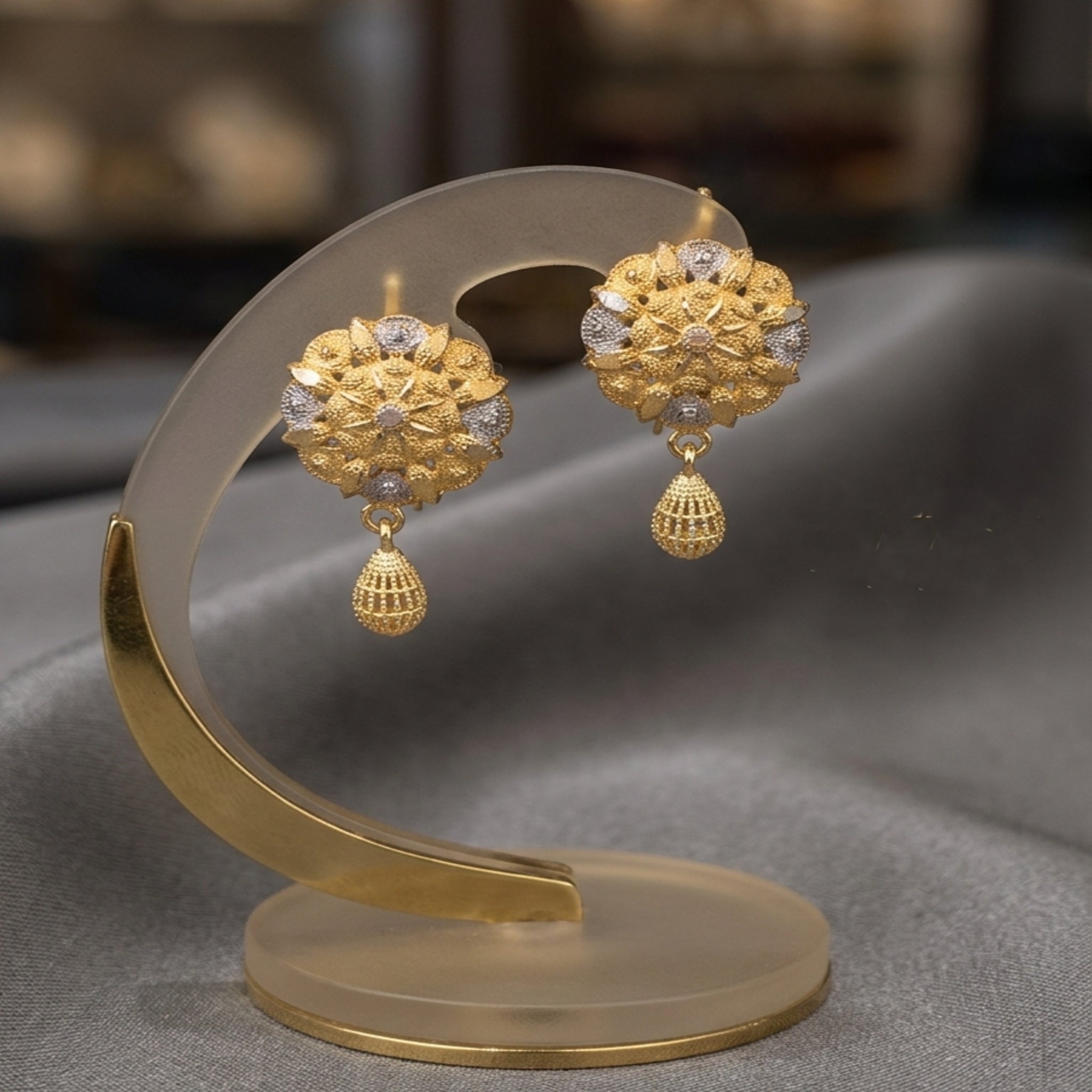 RP Gold Floral Star Earrings (FSE261)