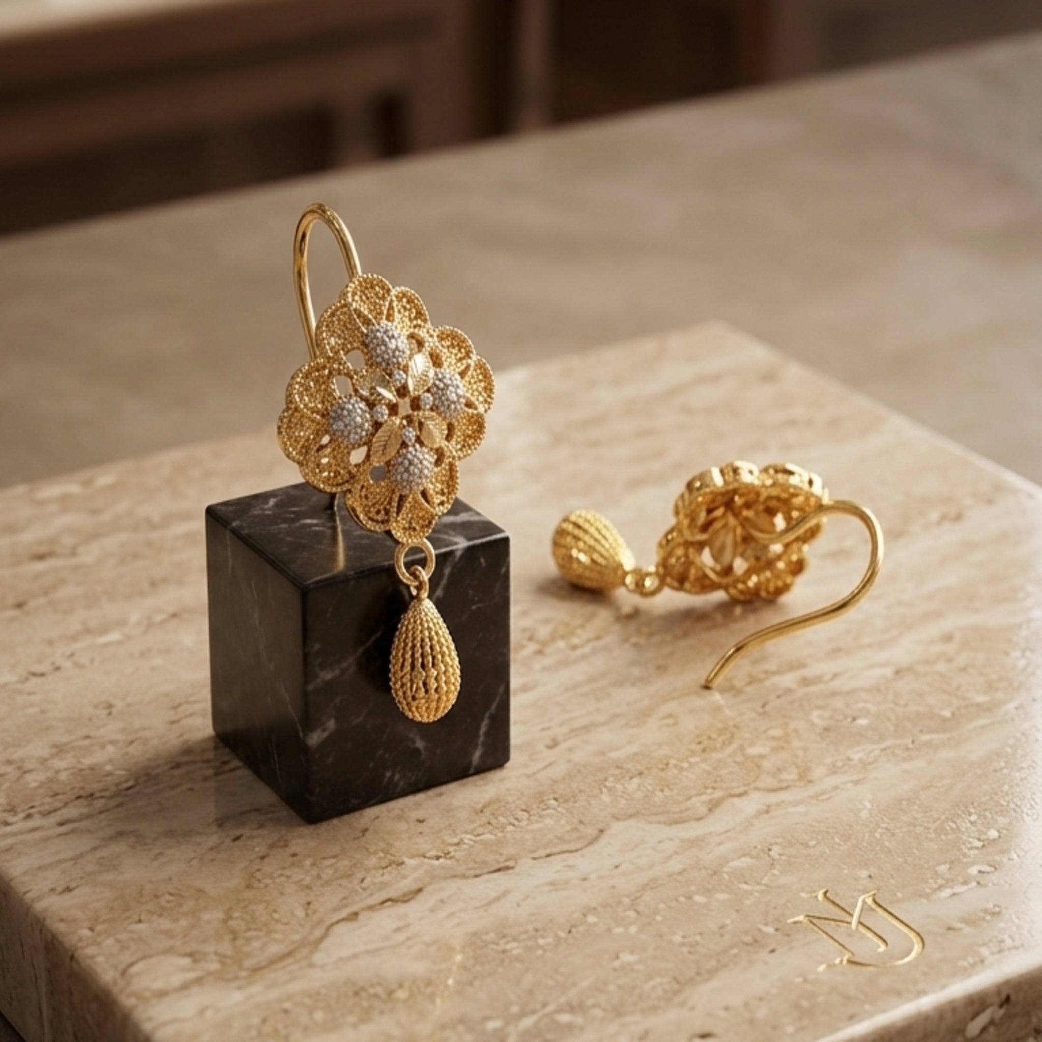 RP Gold Quatrefoil Earrings (FSE262)