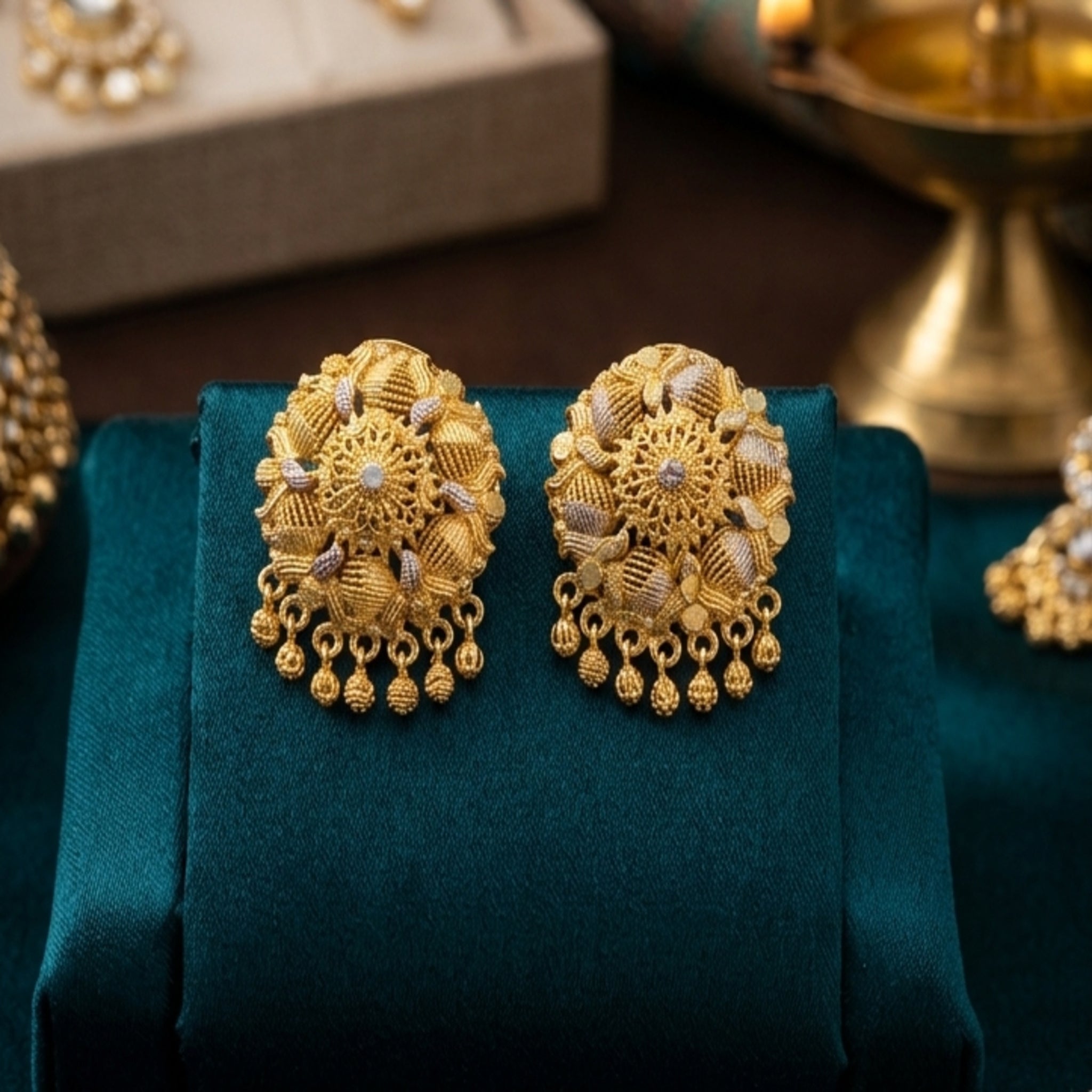 RP Gold Shield Stud Earrings (FSE263)