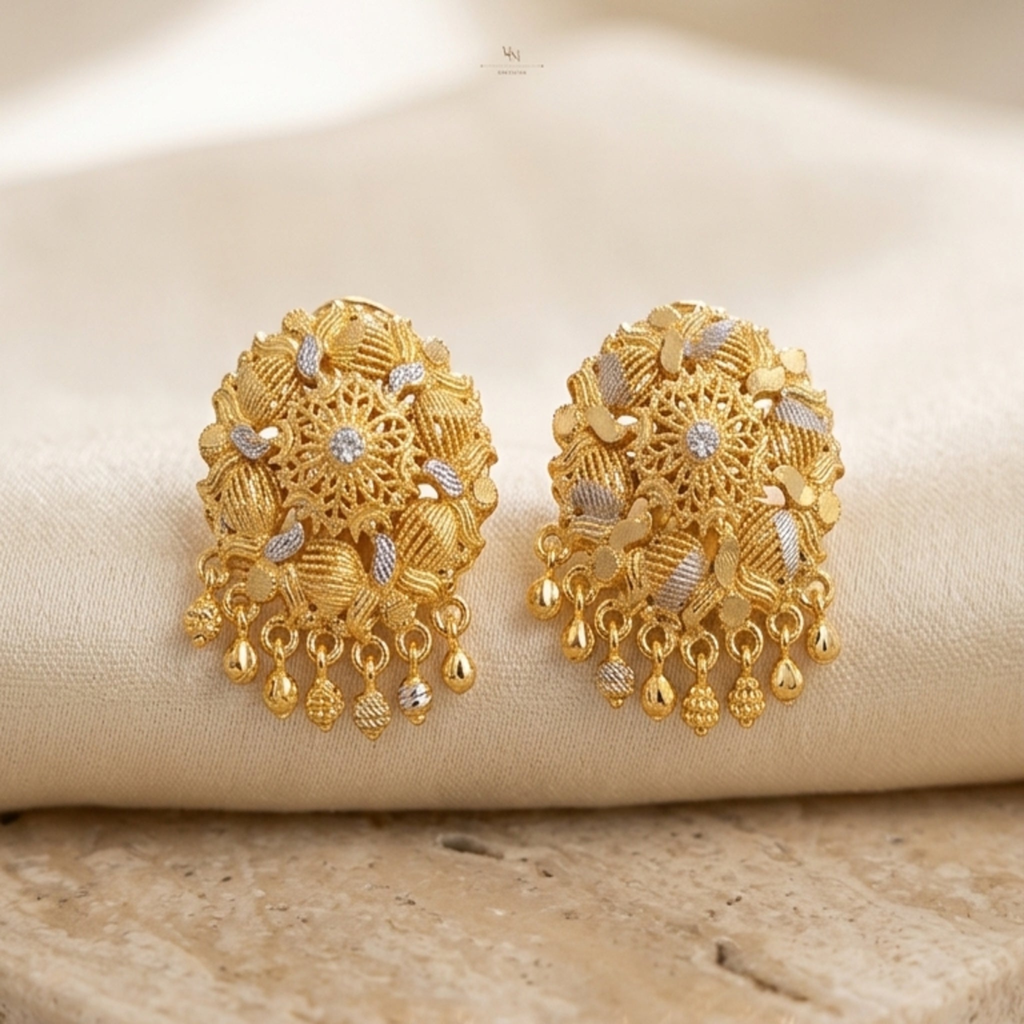 RP Gold Shield Stud Earrings (FSE263)