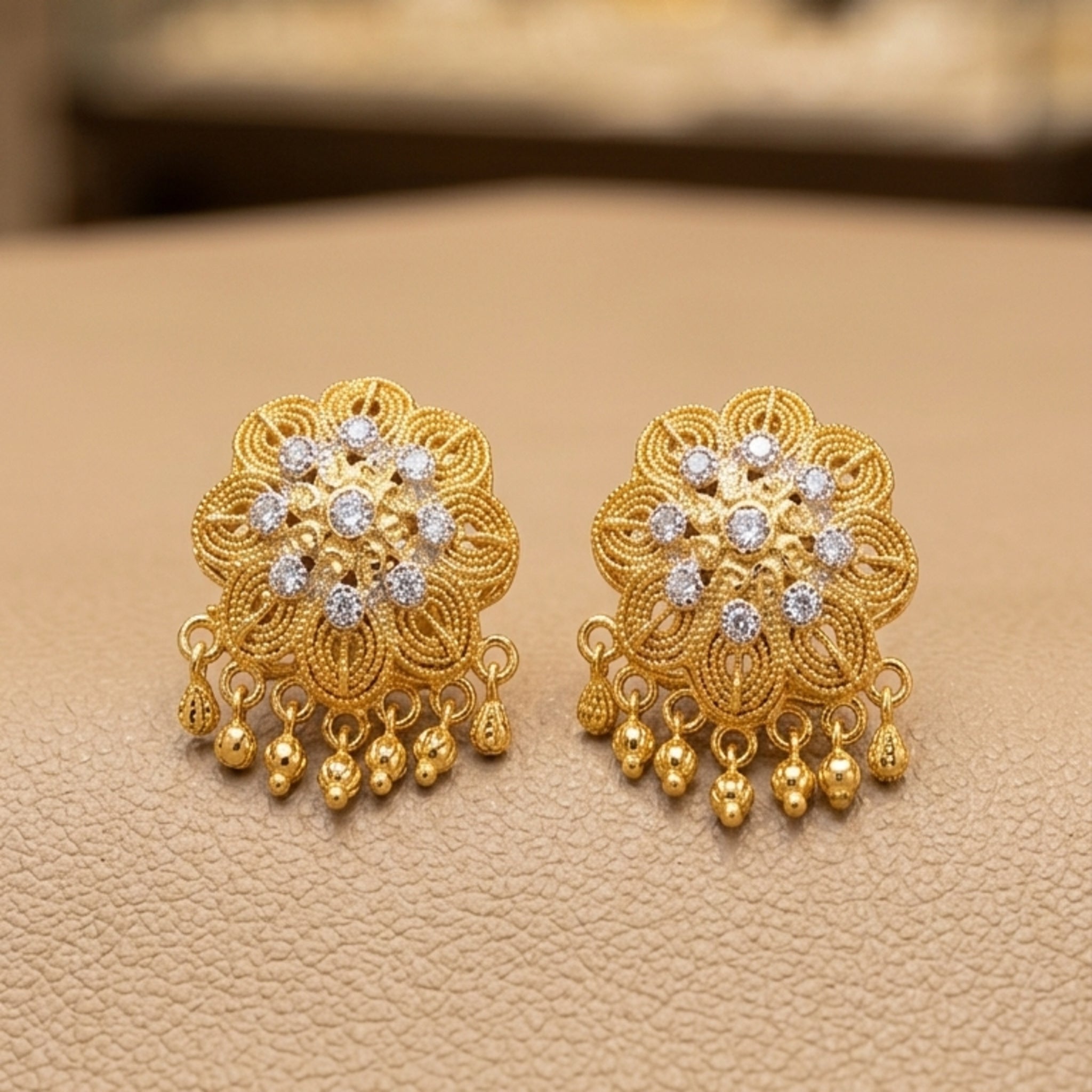 RP Gold Floral Bloom Studs (FSE265)