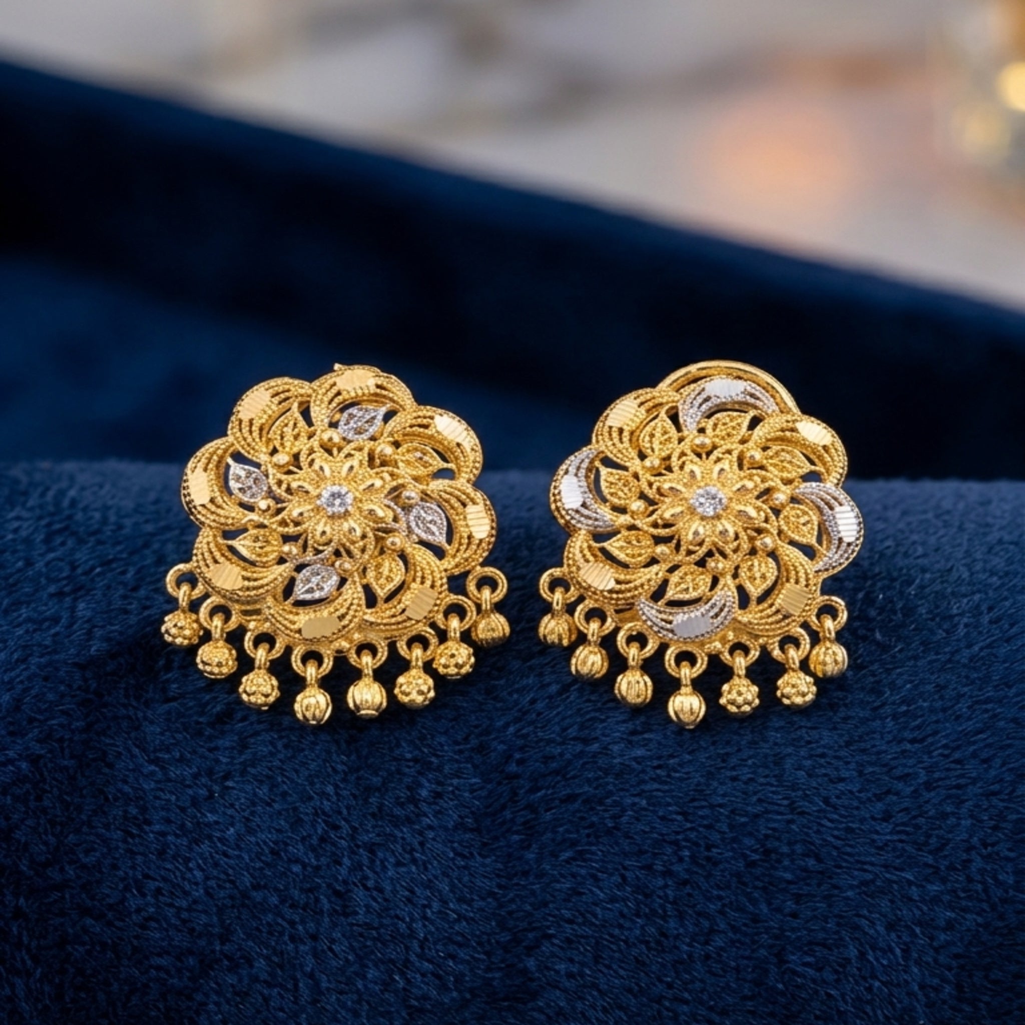 RP Gold Swirl-Bloom Studs (FSE268)