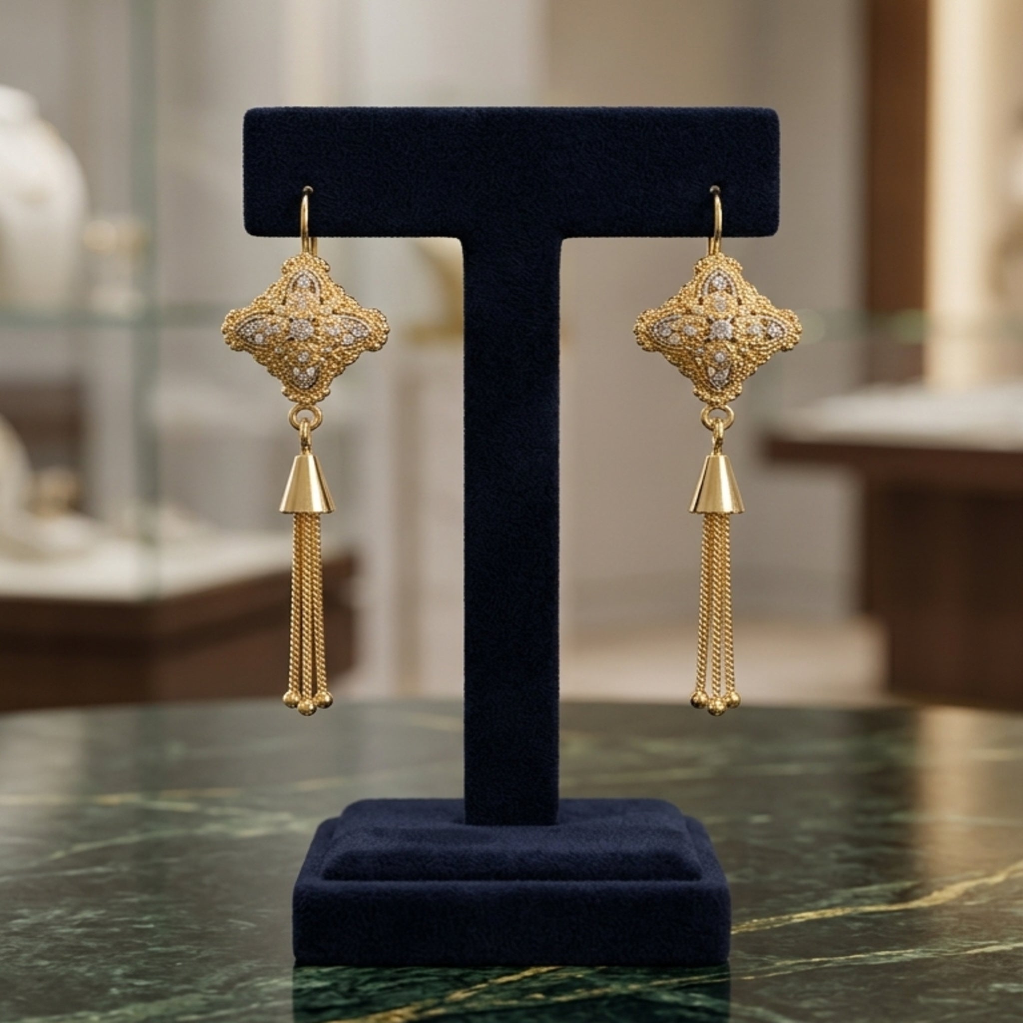 RP Gold Chain Ear Rings (FSE271)