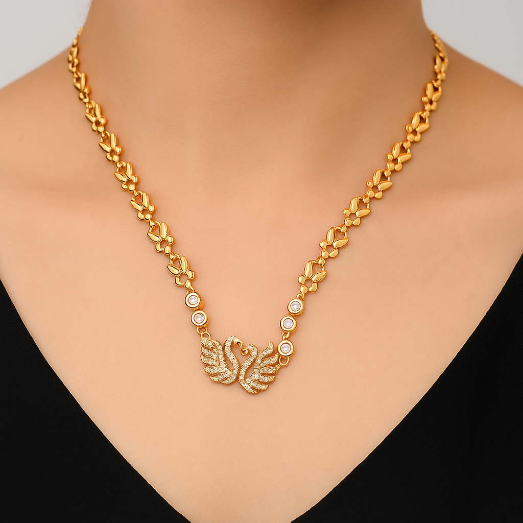 Duckling Zircon Chain Pendant – Cute & Elegant Pendant for Girls (FDP1)