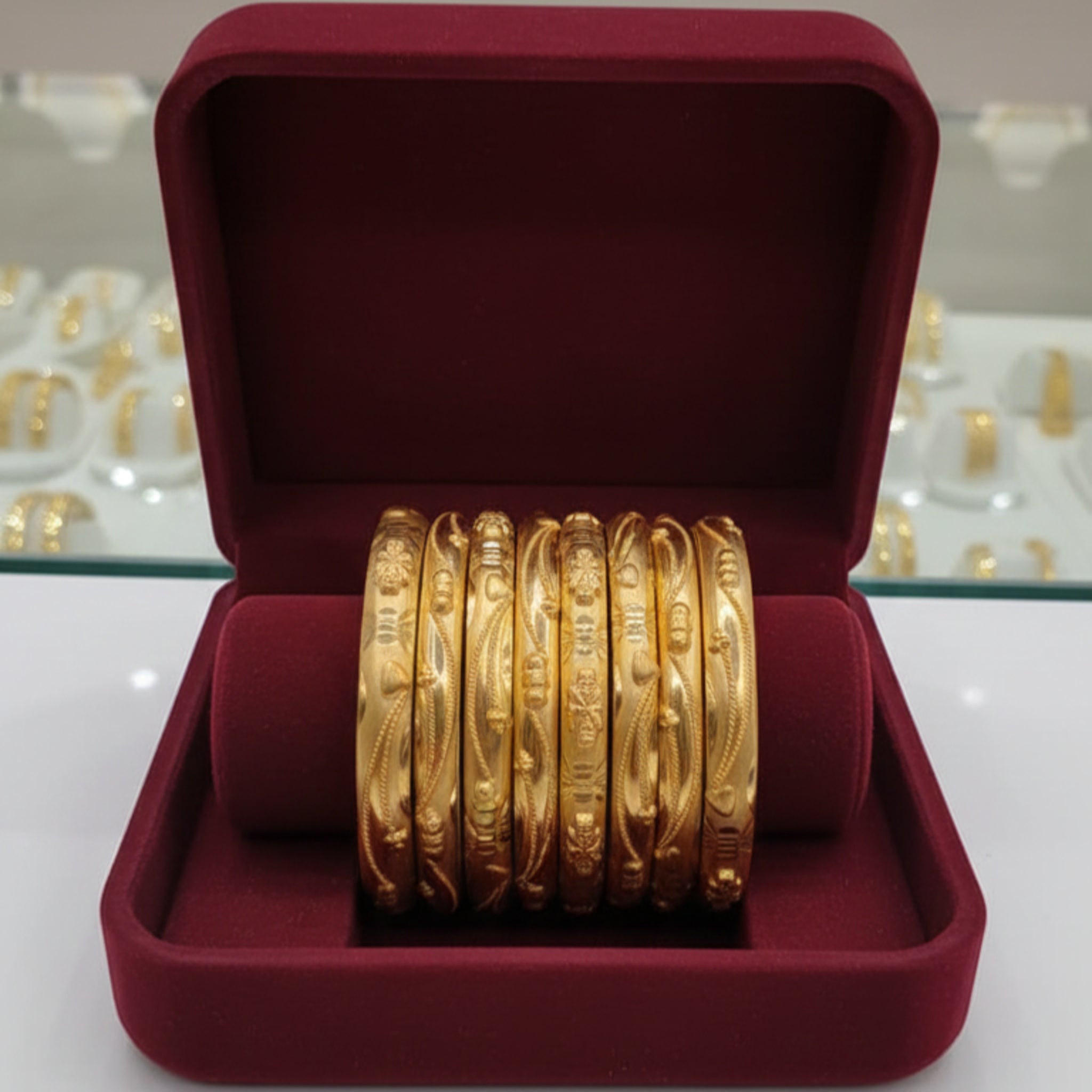 Gold Plated 6 Pcs Bangles (FSB105)