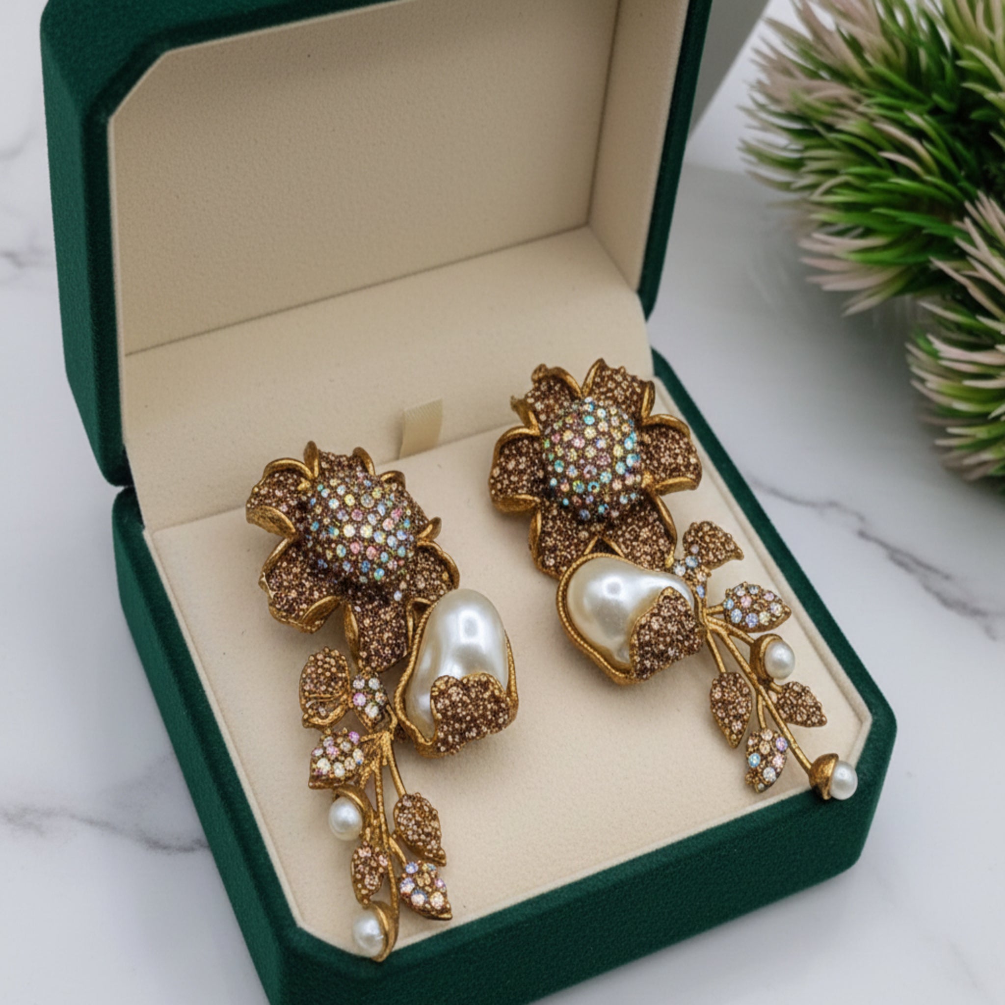 Turkish Flower Style Colorful Ear Rings (FSE210)