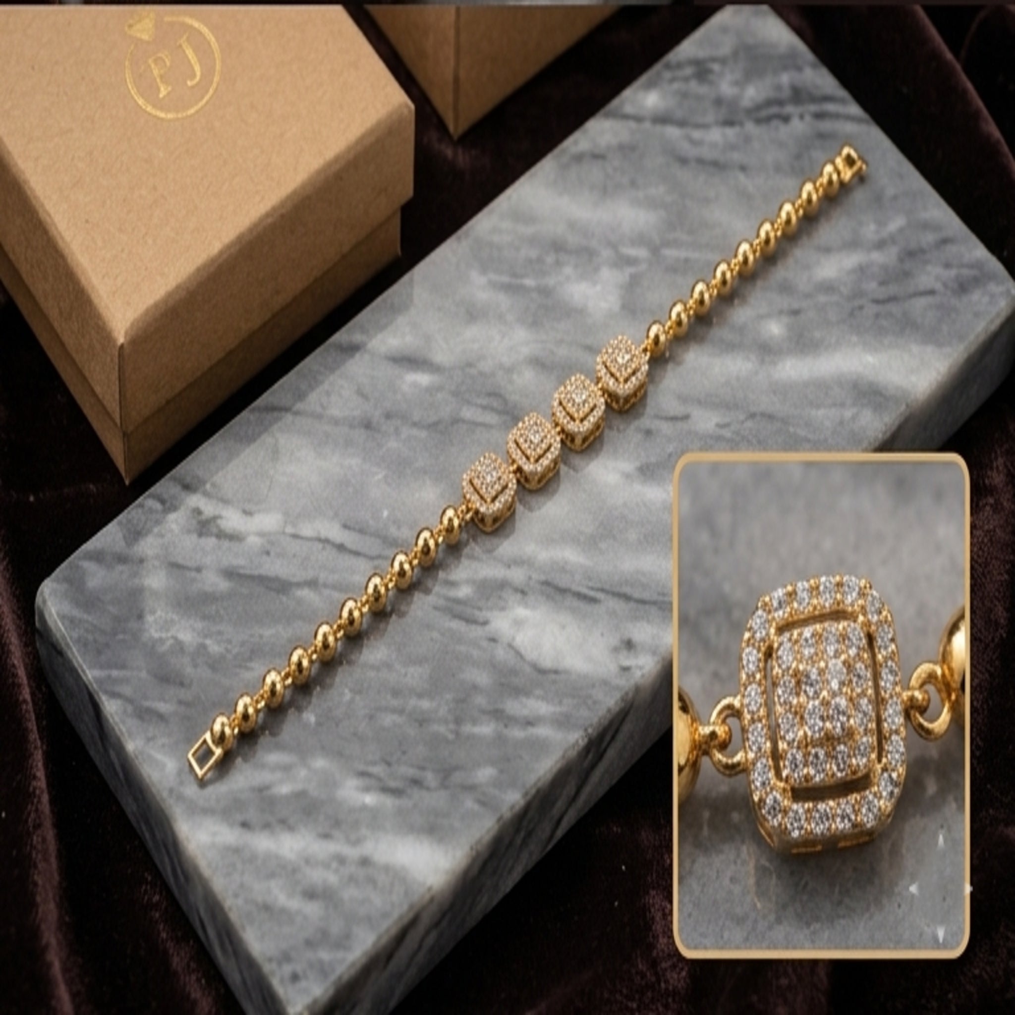 Golden Floral Vine Bracelet