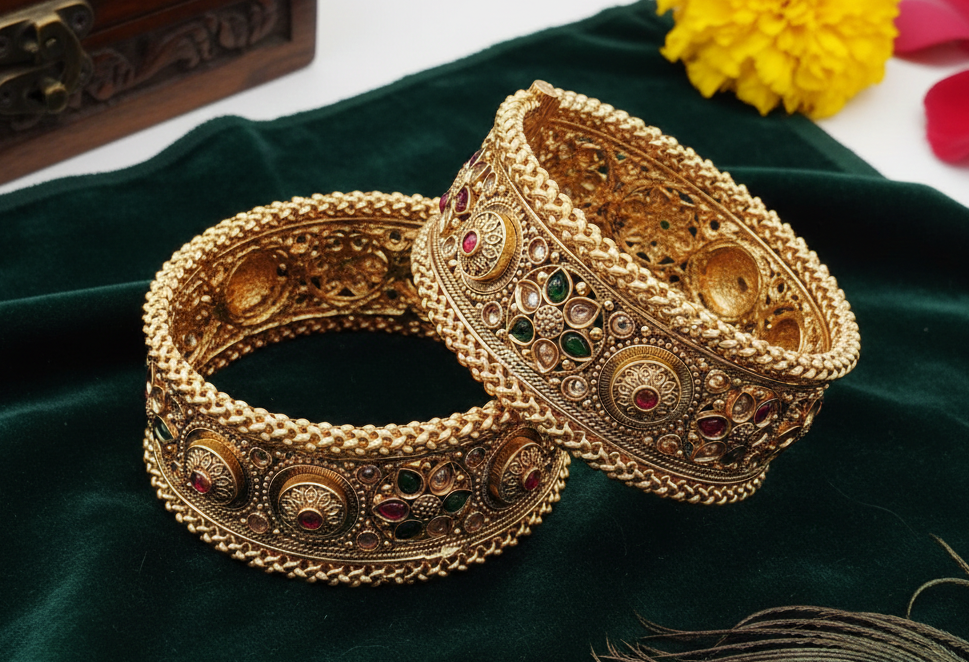 Heritage Artisan Gold Kada Pair (FSKB180)