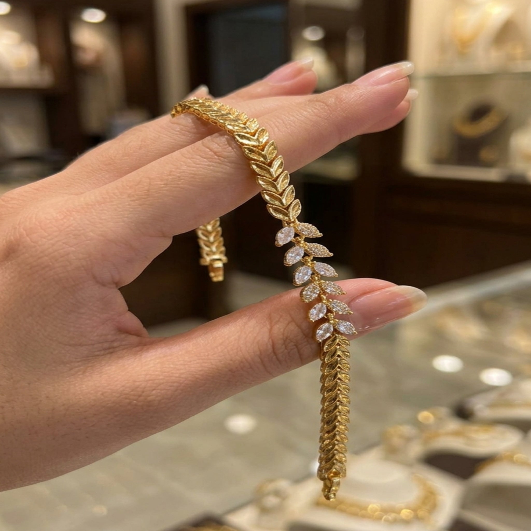 Golden Laurel Leaf Bracelet