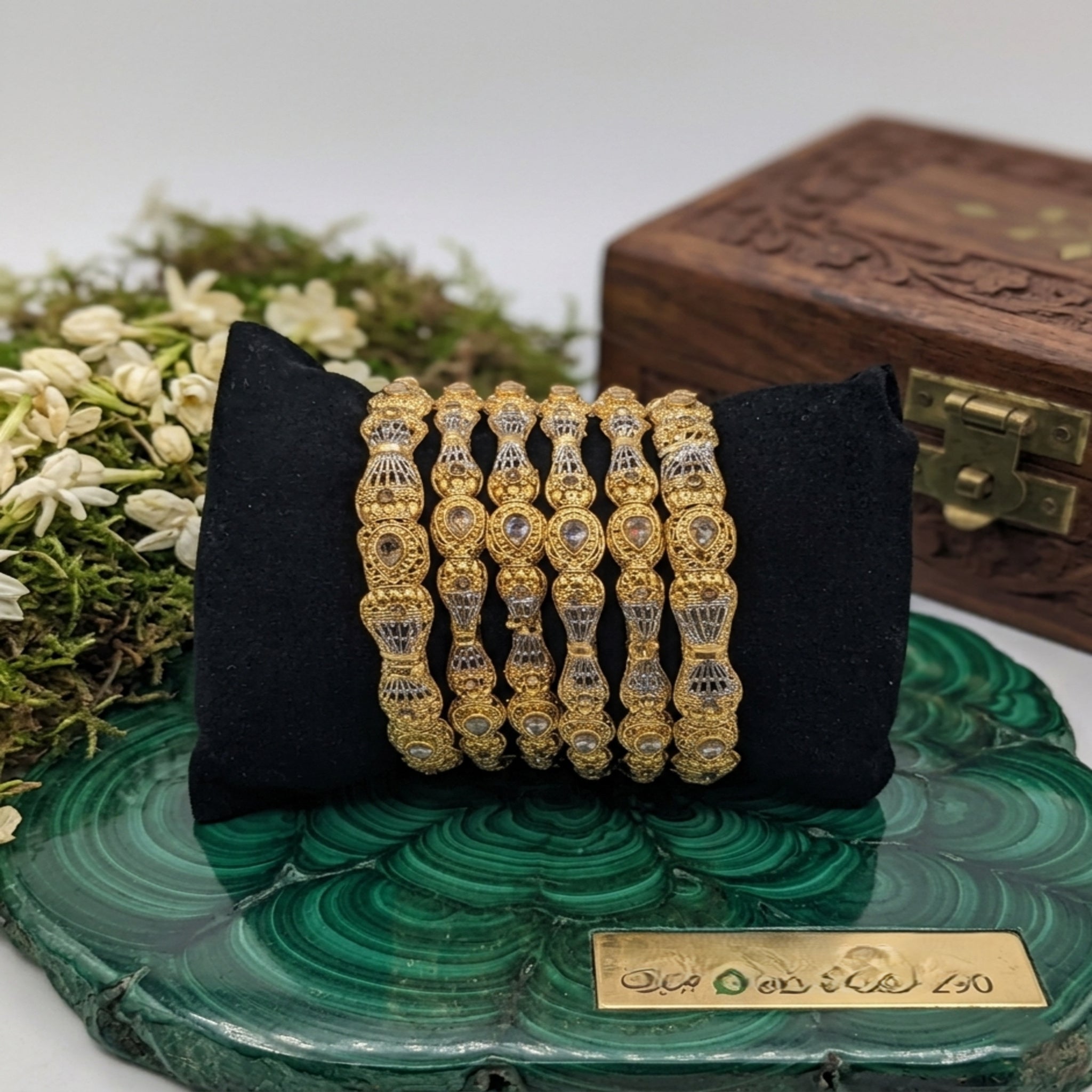 Majestic Dual-Tone Antique Bangle Set (FSB191)