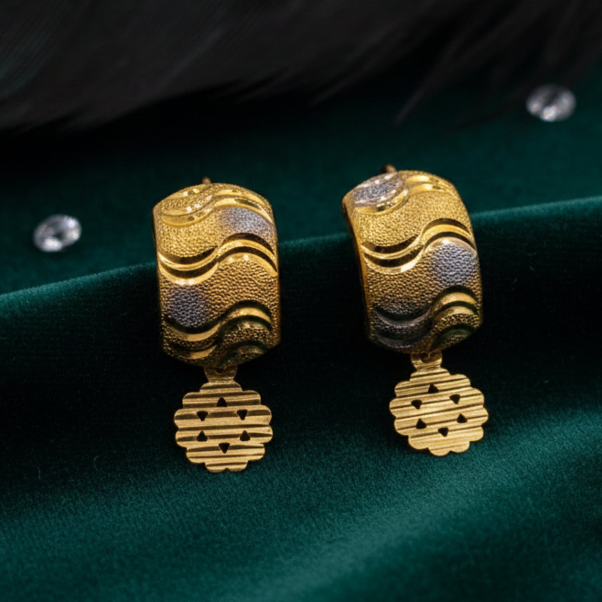 Artisan Textured Gold Hoop Earrings