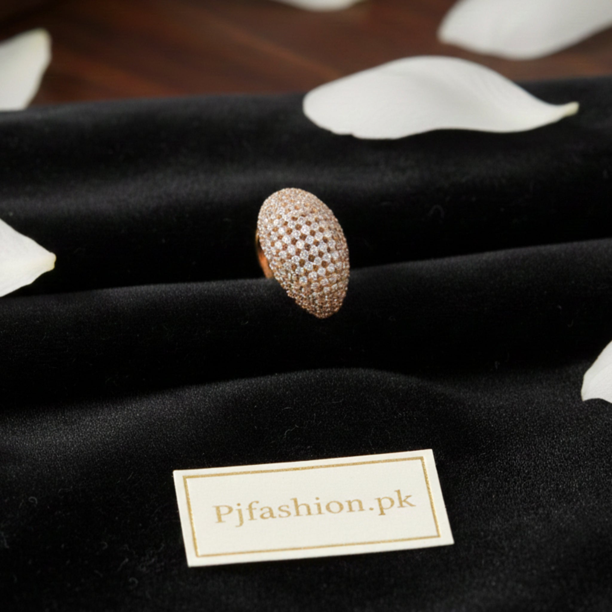 Rose Gold Pave Dome Ring (FSR181)