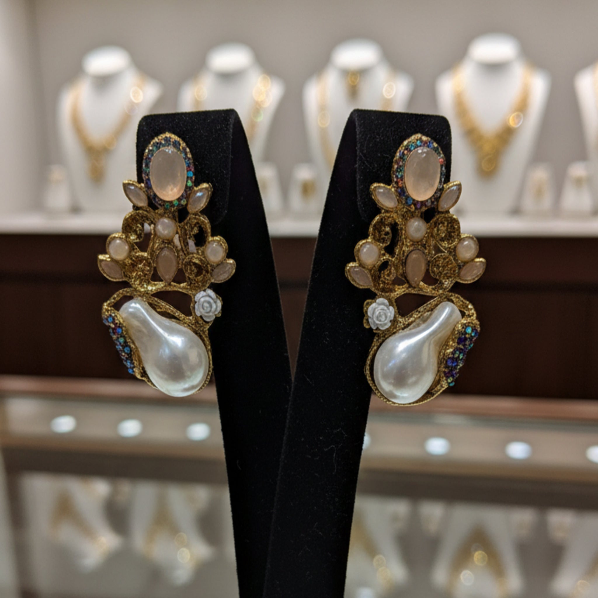 Antique Golden Turkish Jhumka Earrings (FSE219)