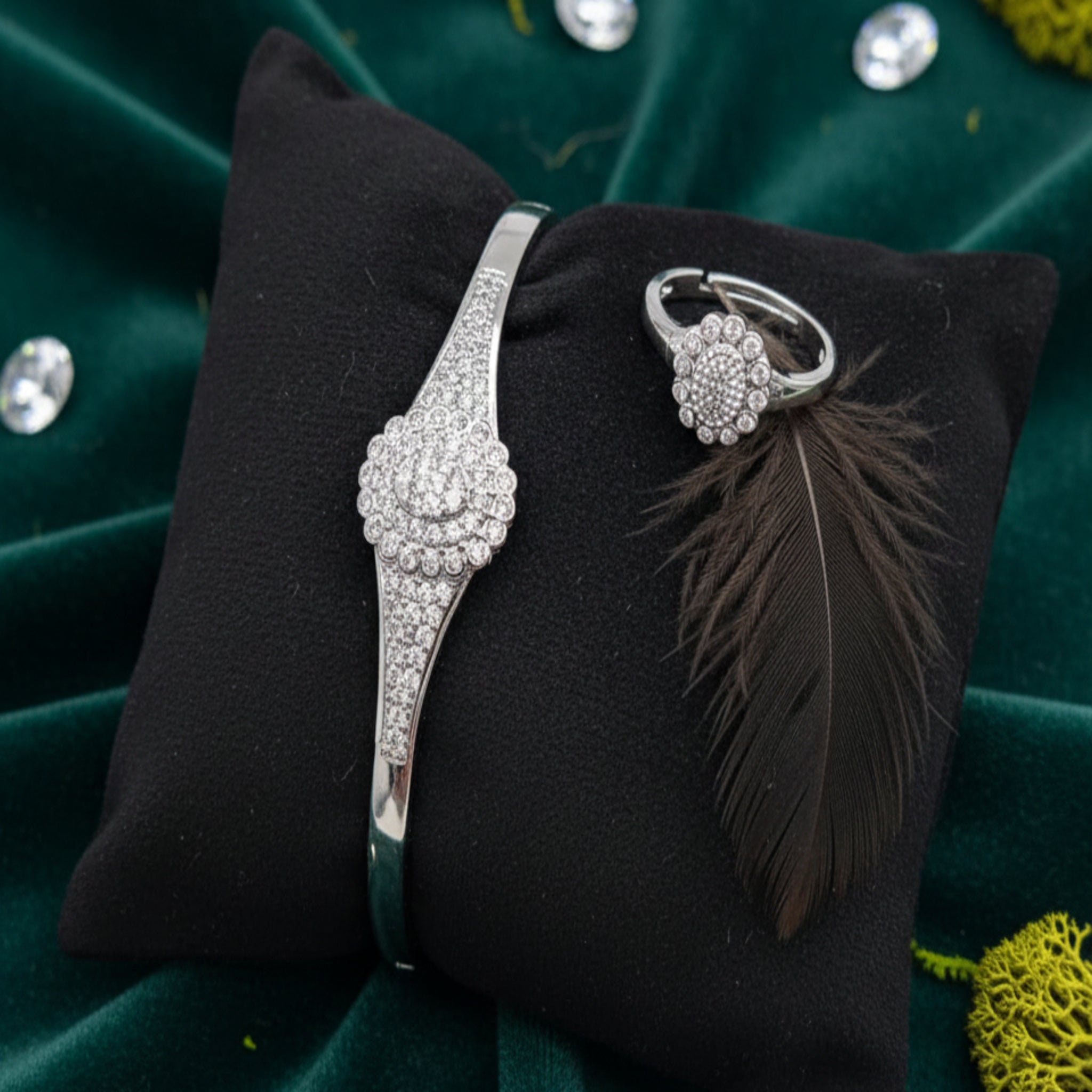 Starlight Silver Bracelet & Ring Combo
