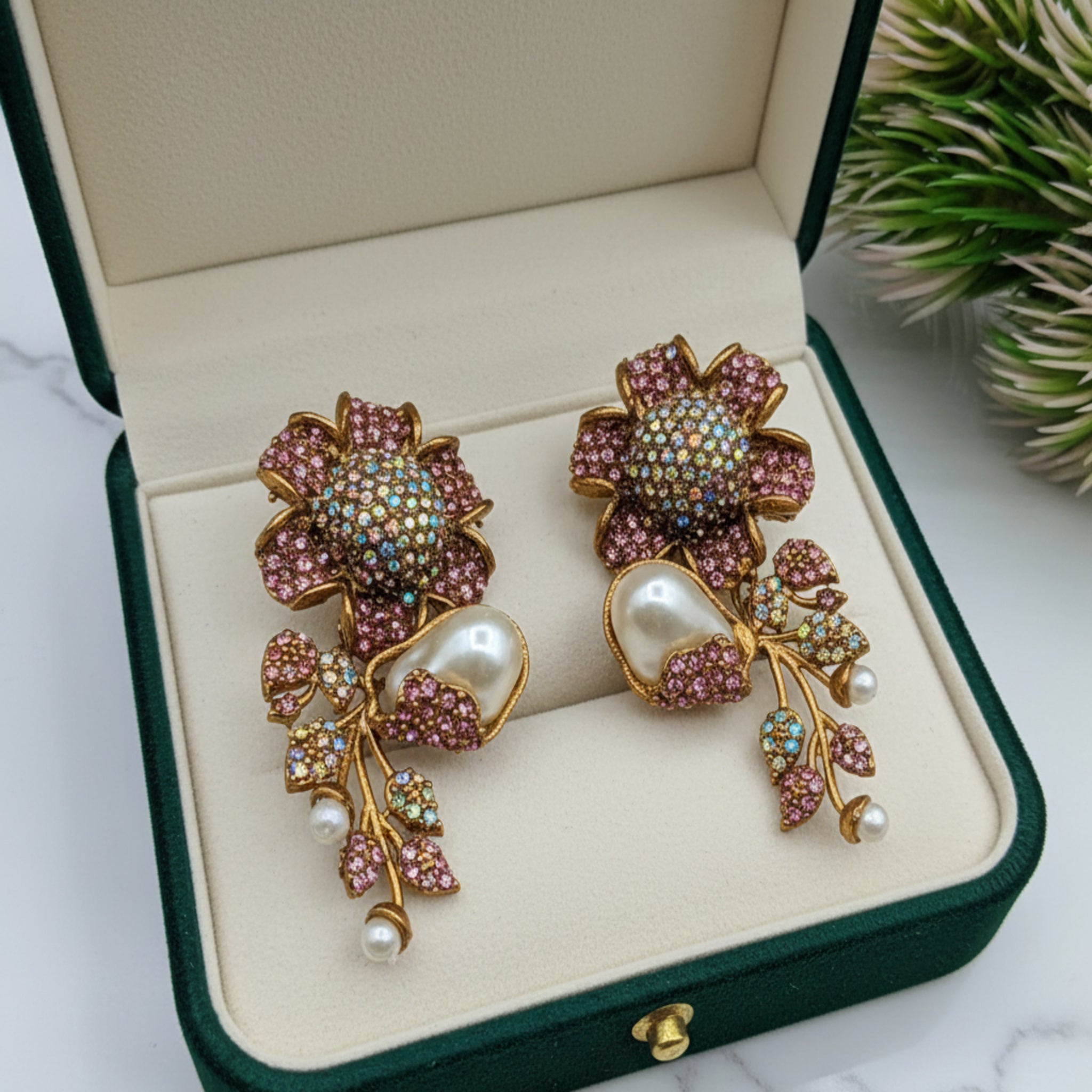 Turkish Flower Style Colorful Ear Rings (FSE210)