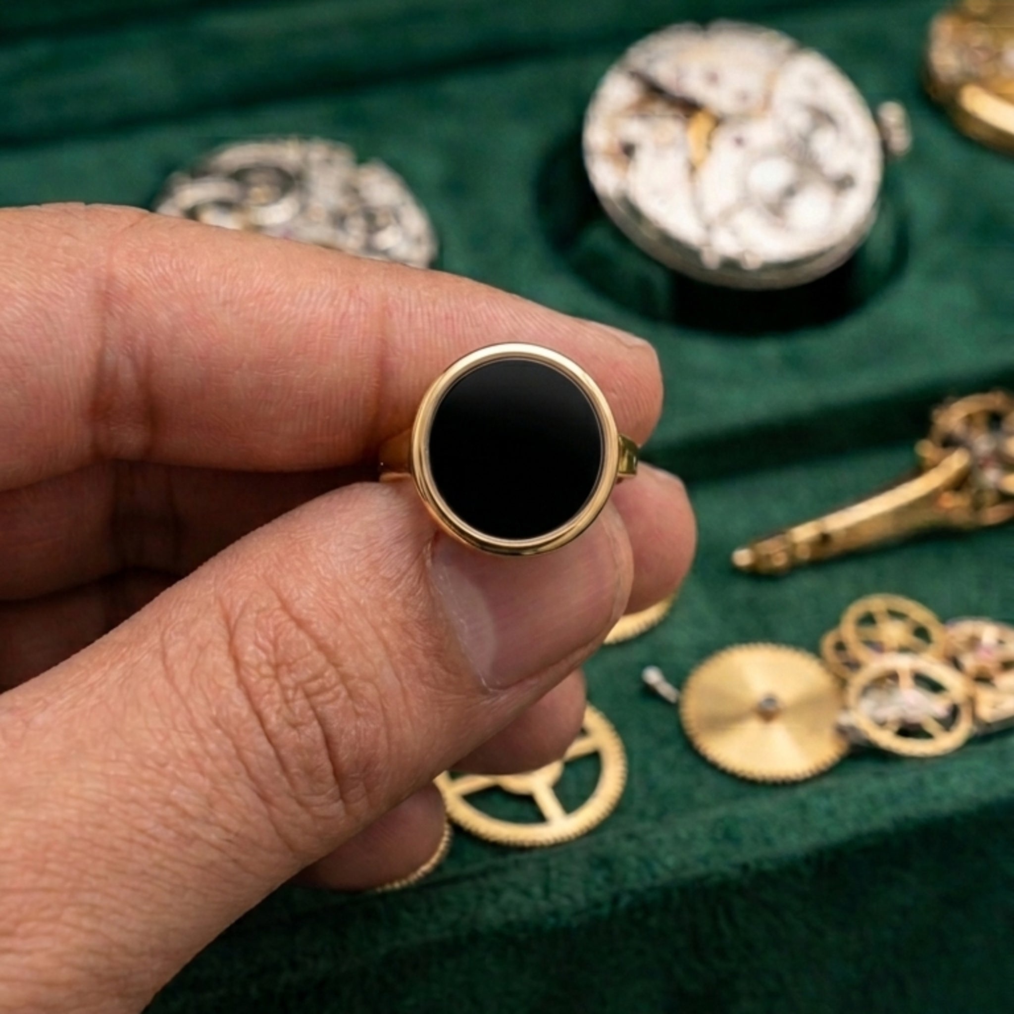 Black Onyx Signet Ring (FSR197)