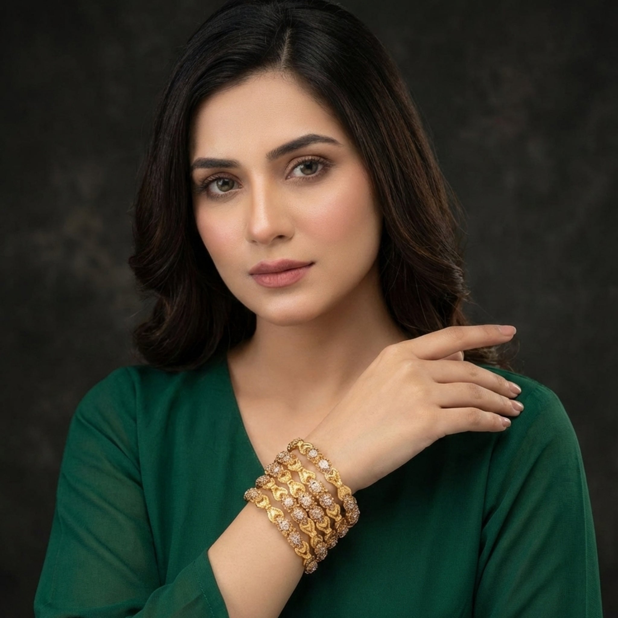 Gold Plated Bangles 6 Pc (FSB108)