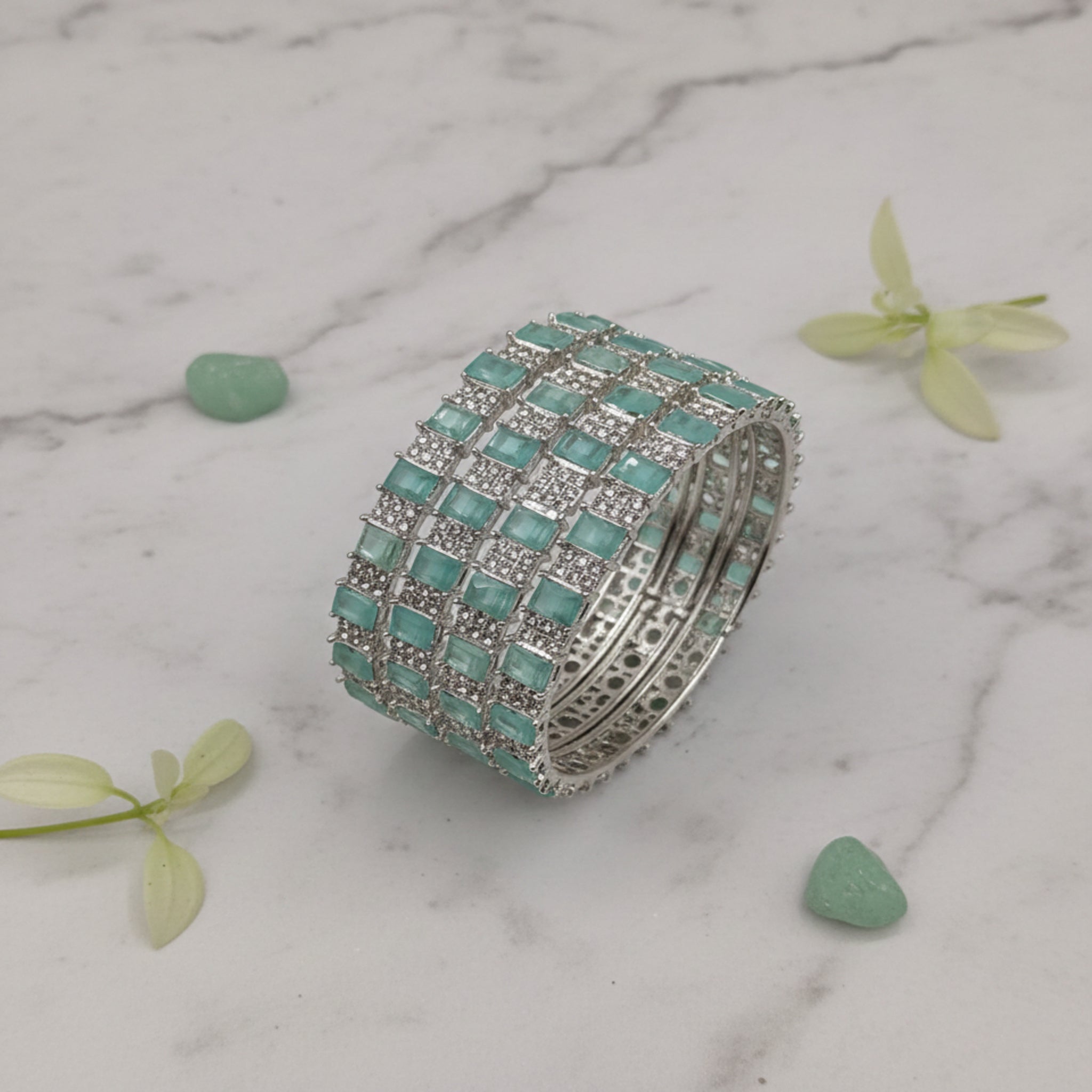 Elite Emerald-Cut Zirconia Bangle Collection (FDB119)