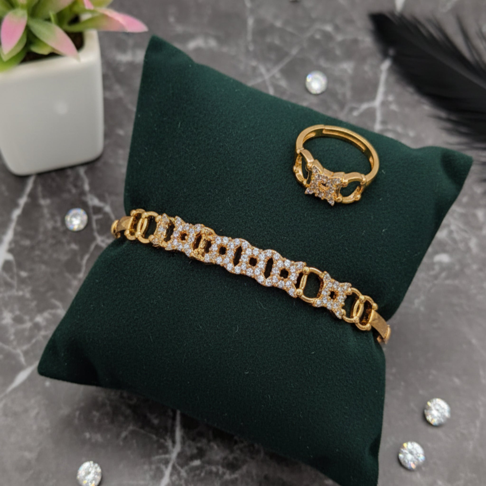 Silver Frost Floral Double-Layer Bracelet Combo