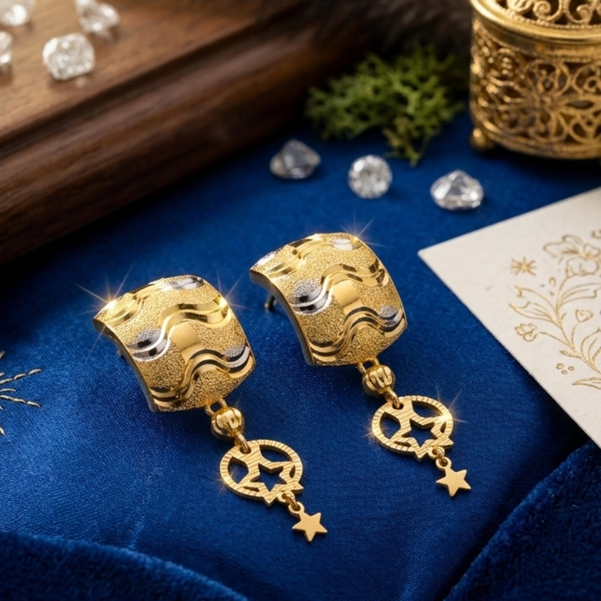 Artisan Textured Gold Hoop Earrings