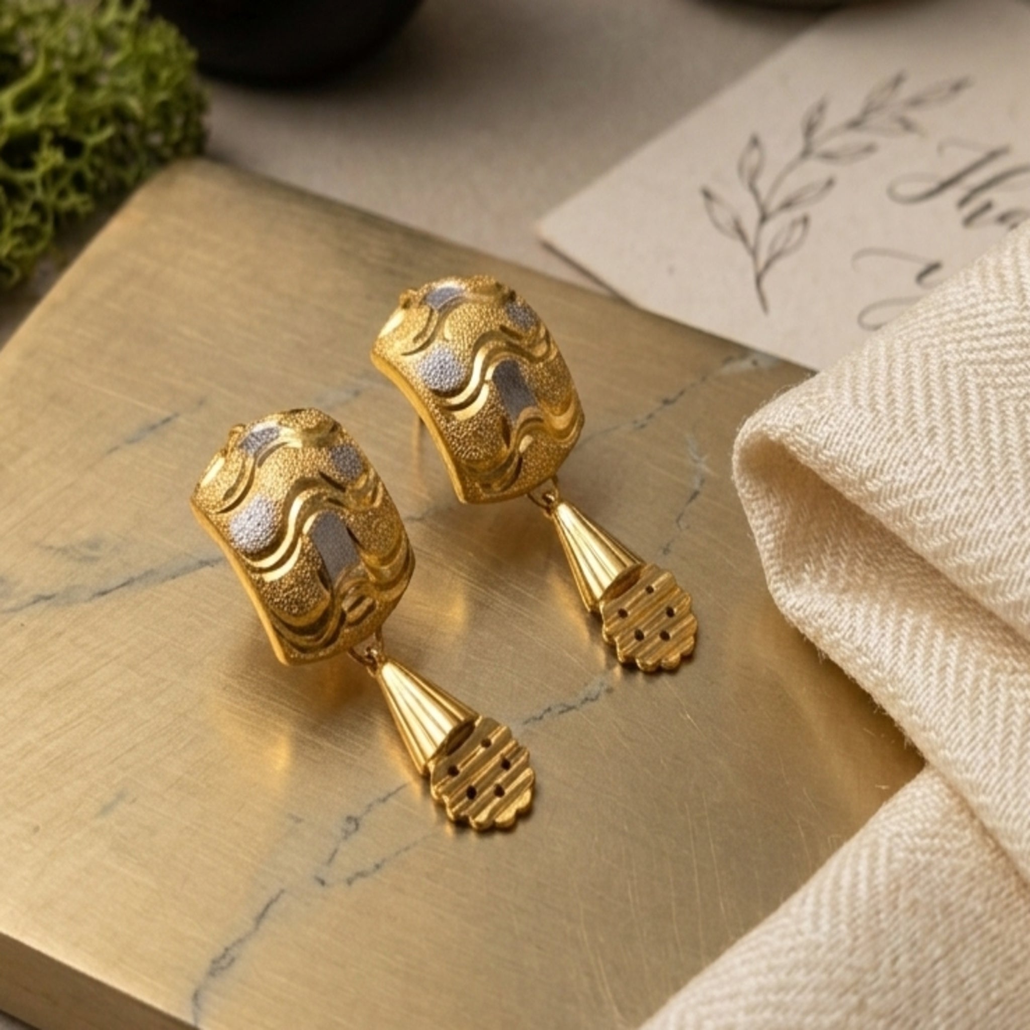 Artisan Textured Gold Hoop Earrings