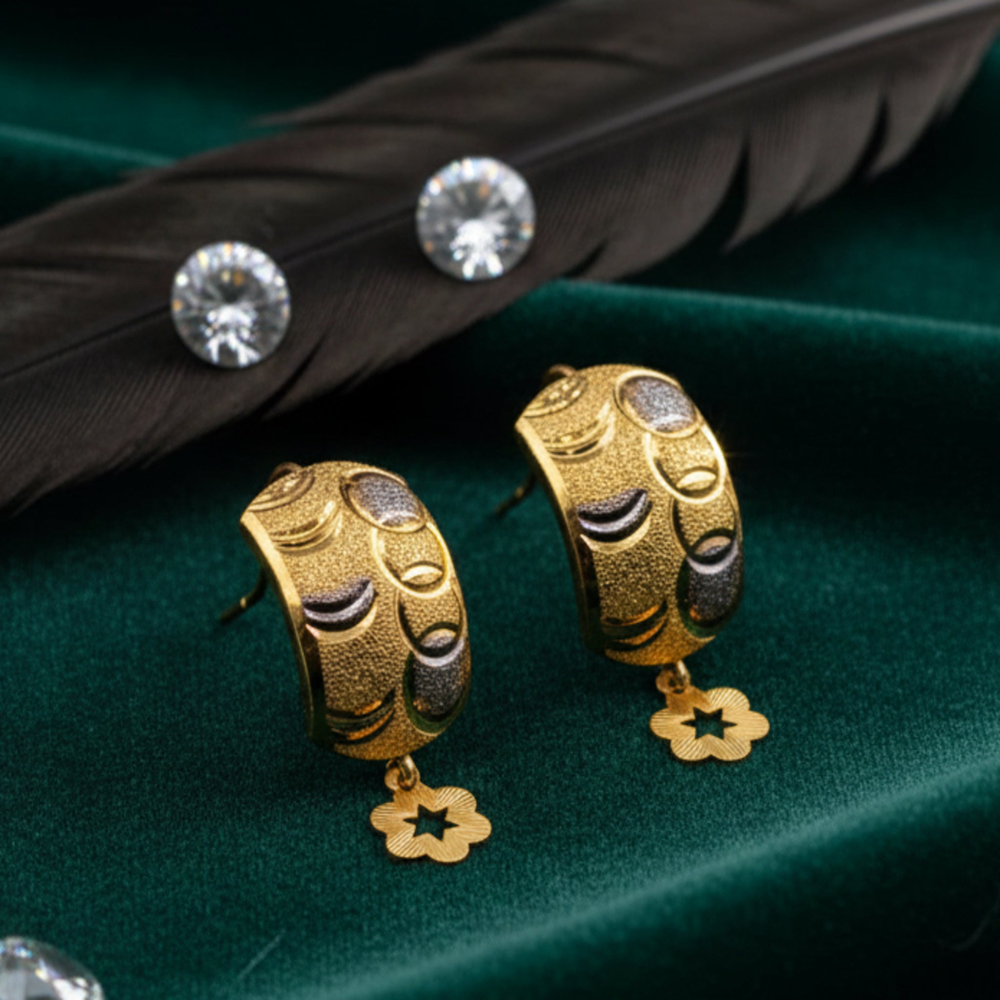 Artisan Textured Gold Hoop Earrings