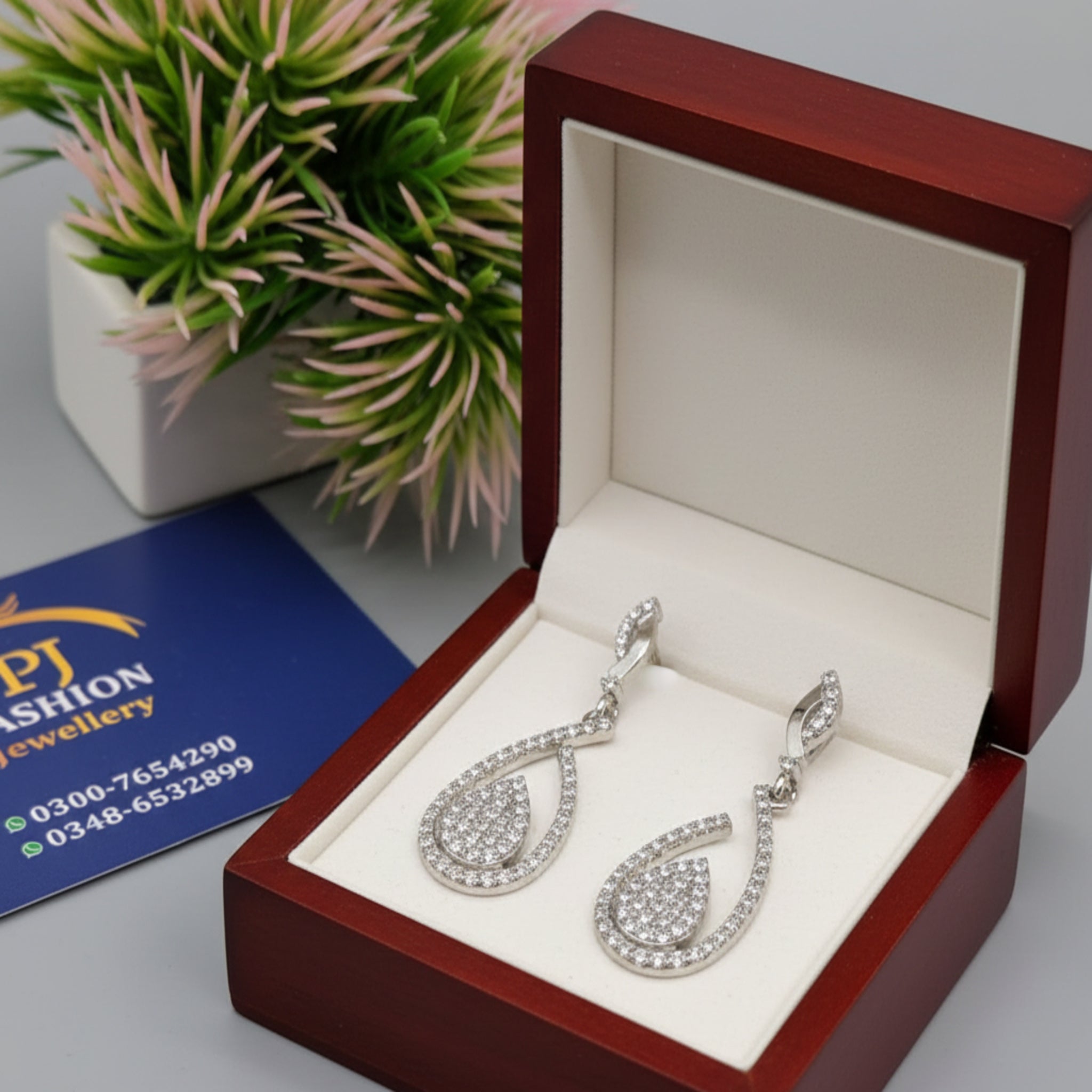 Silver Drop Style Ear Rings (FSE195)