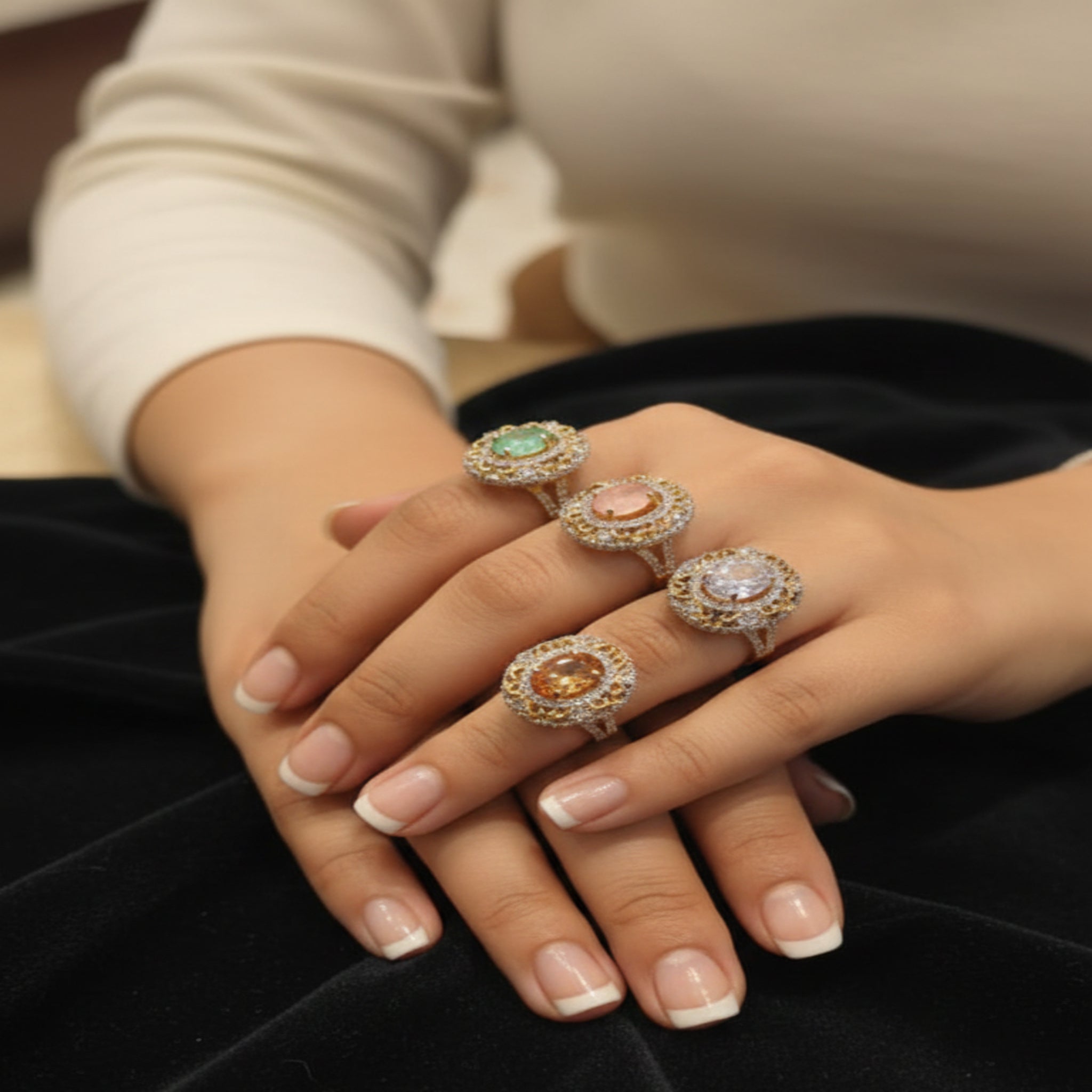 Stylish Stone Zircon Ring (FSR151)