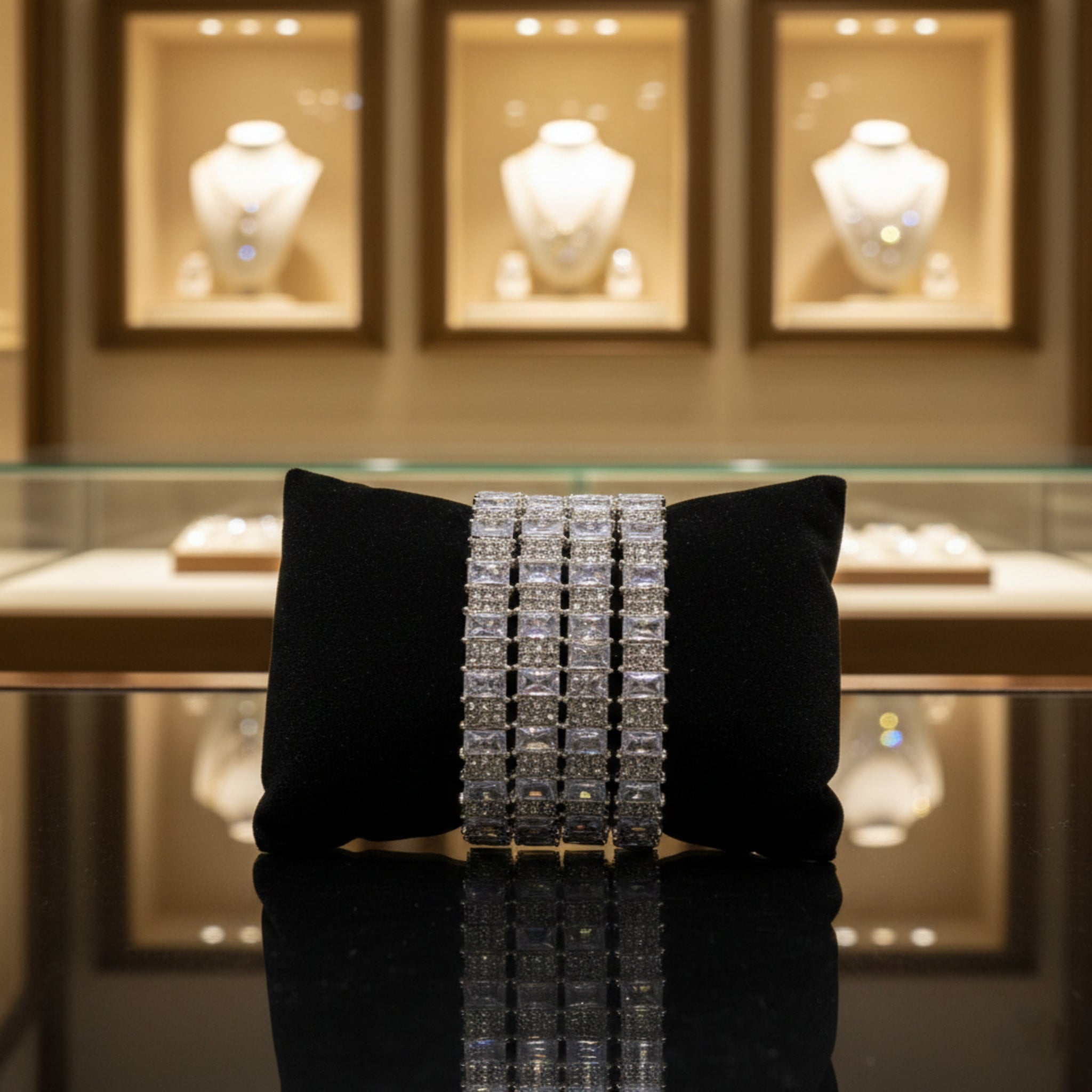 Elite Emerald-Cut Zirconia Bangle Collection (FDB119)