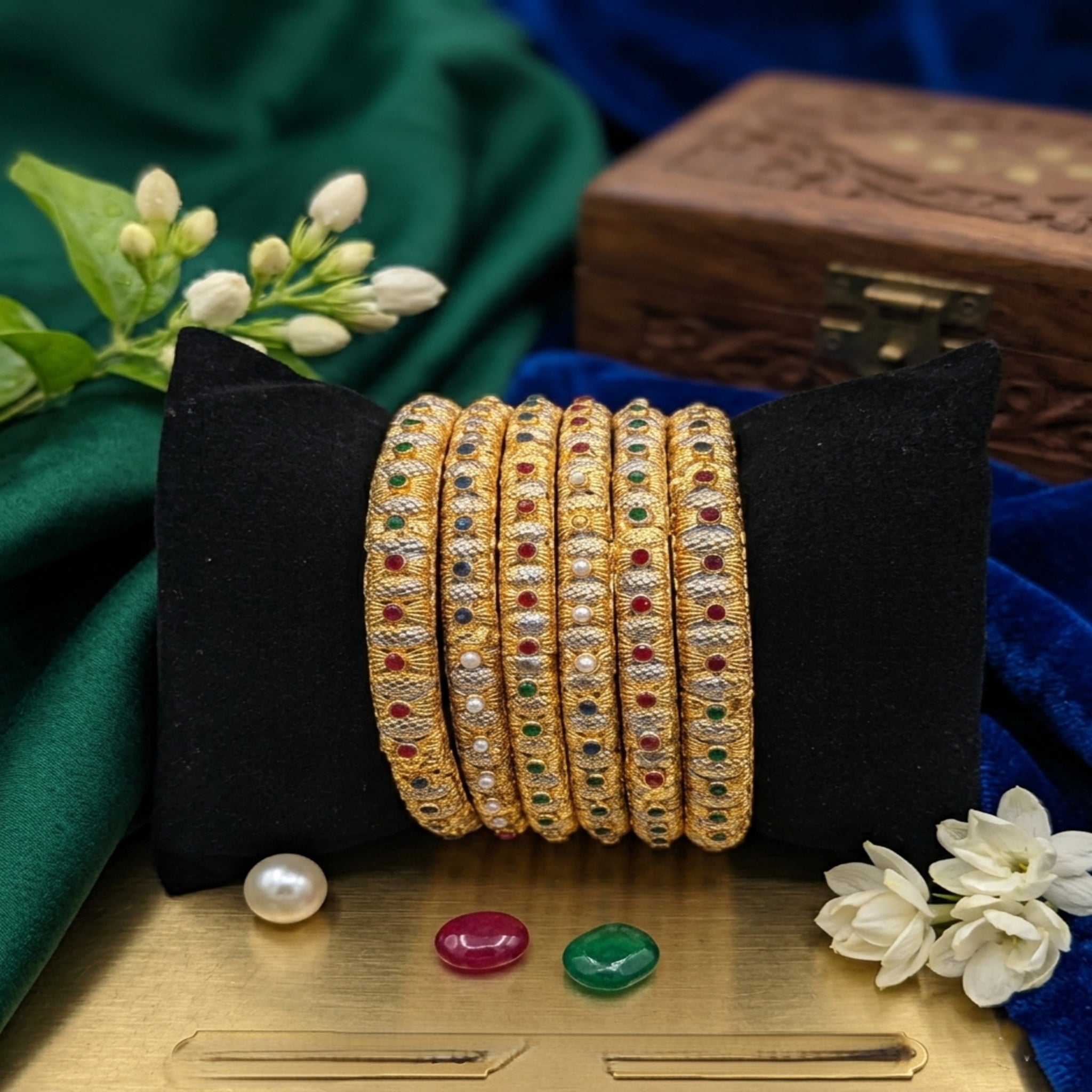 Royal Banarsi Gold Plated Bangle Set (FSB190)