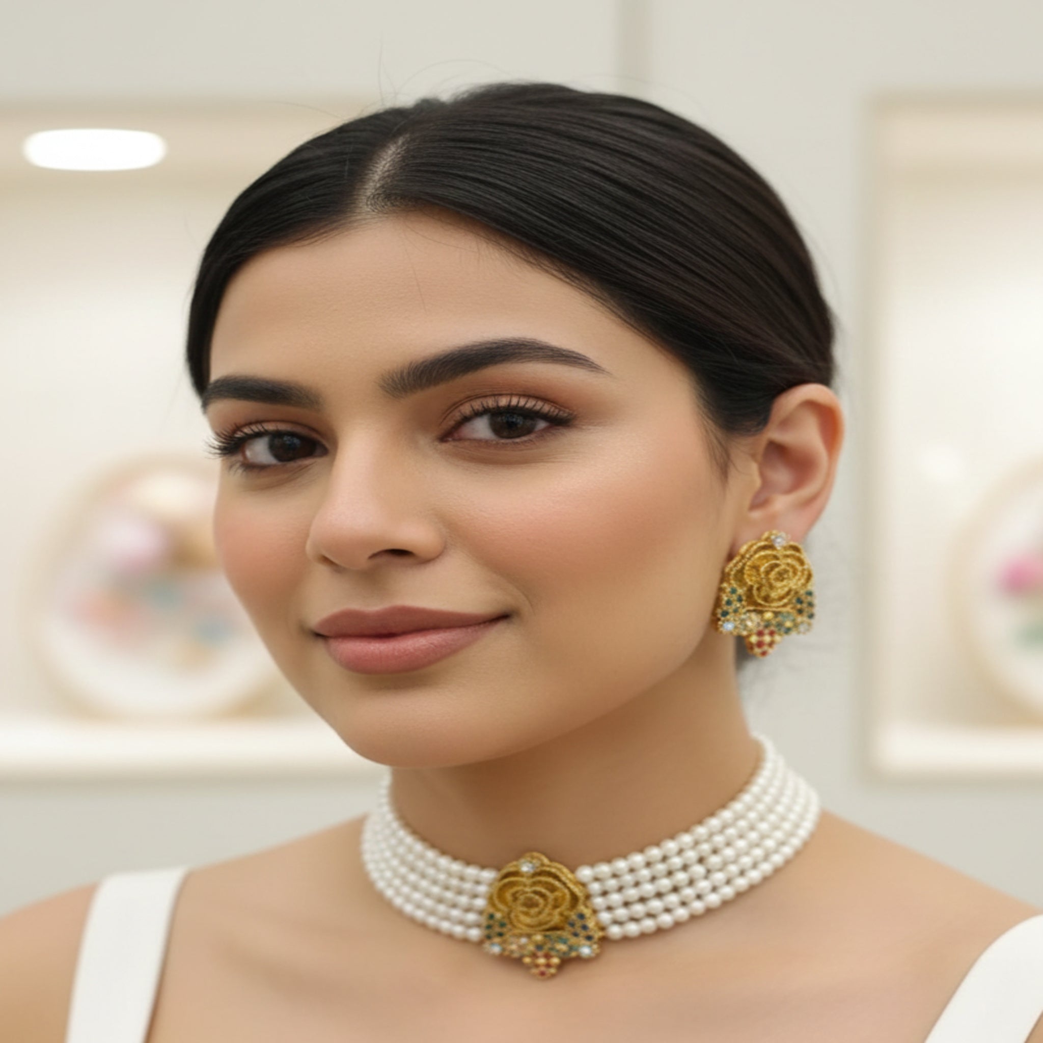 Elegant Multi Choker Necklace (FDN172)