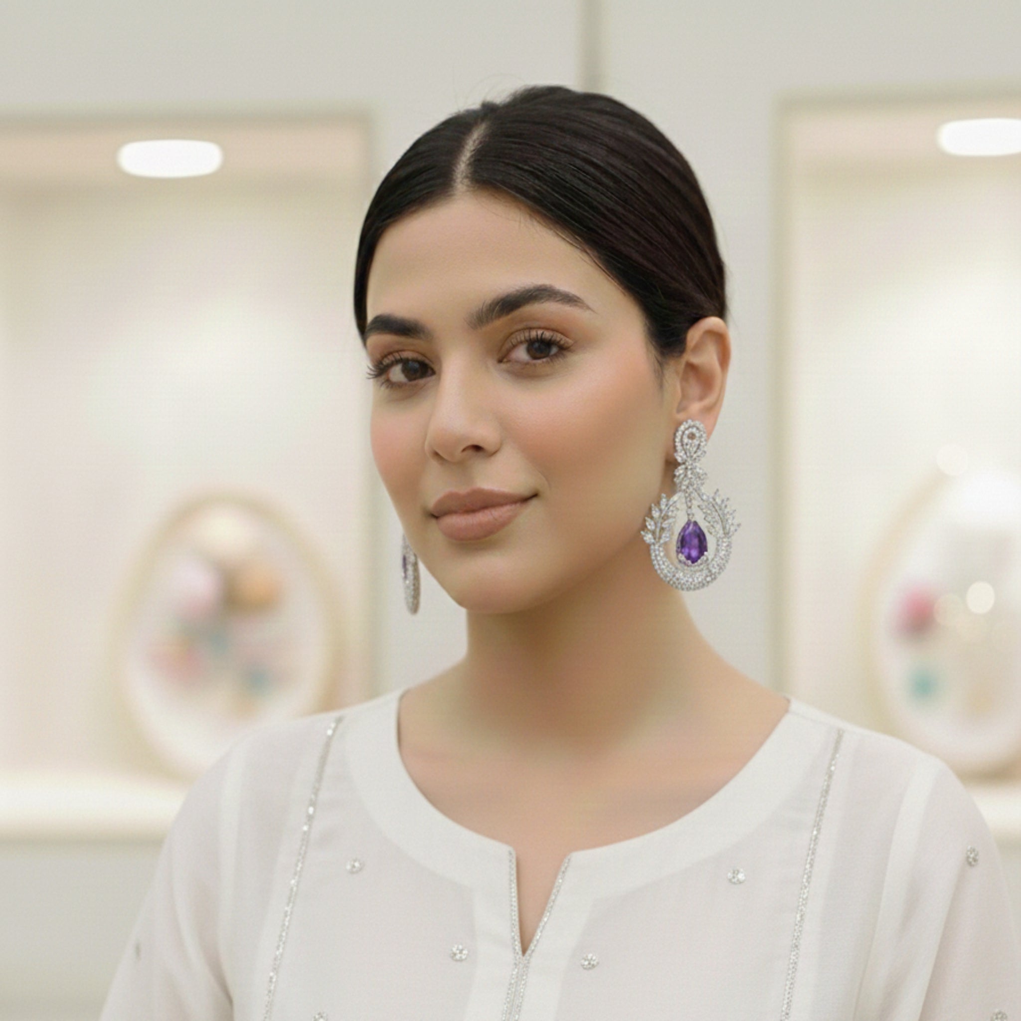 Decent Fancy AD Ear Rings (FSE187)