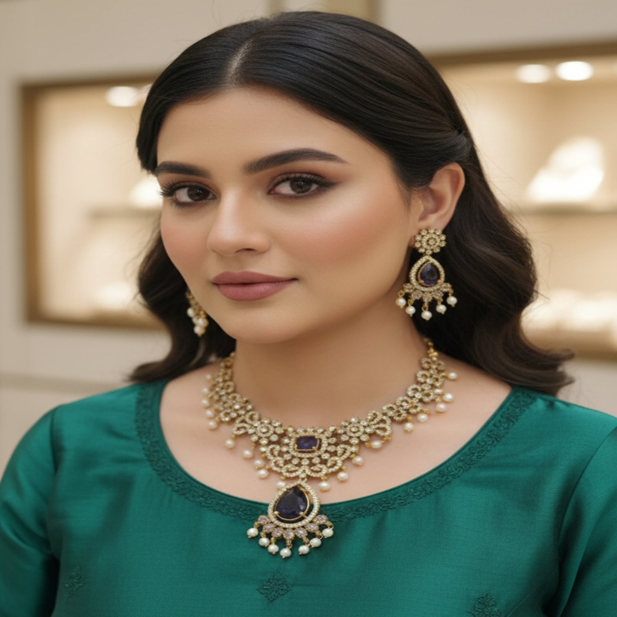 Luxury AD Gold-Plated Necklace (FDN201)