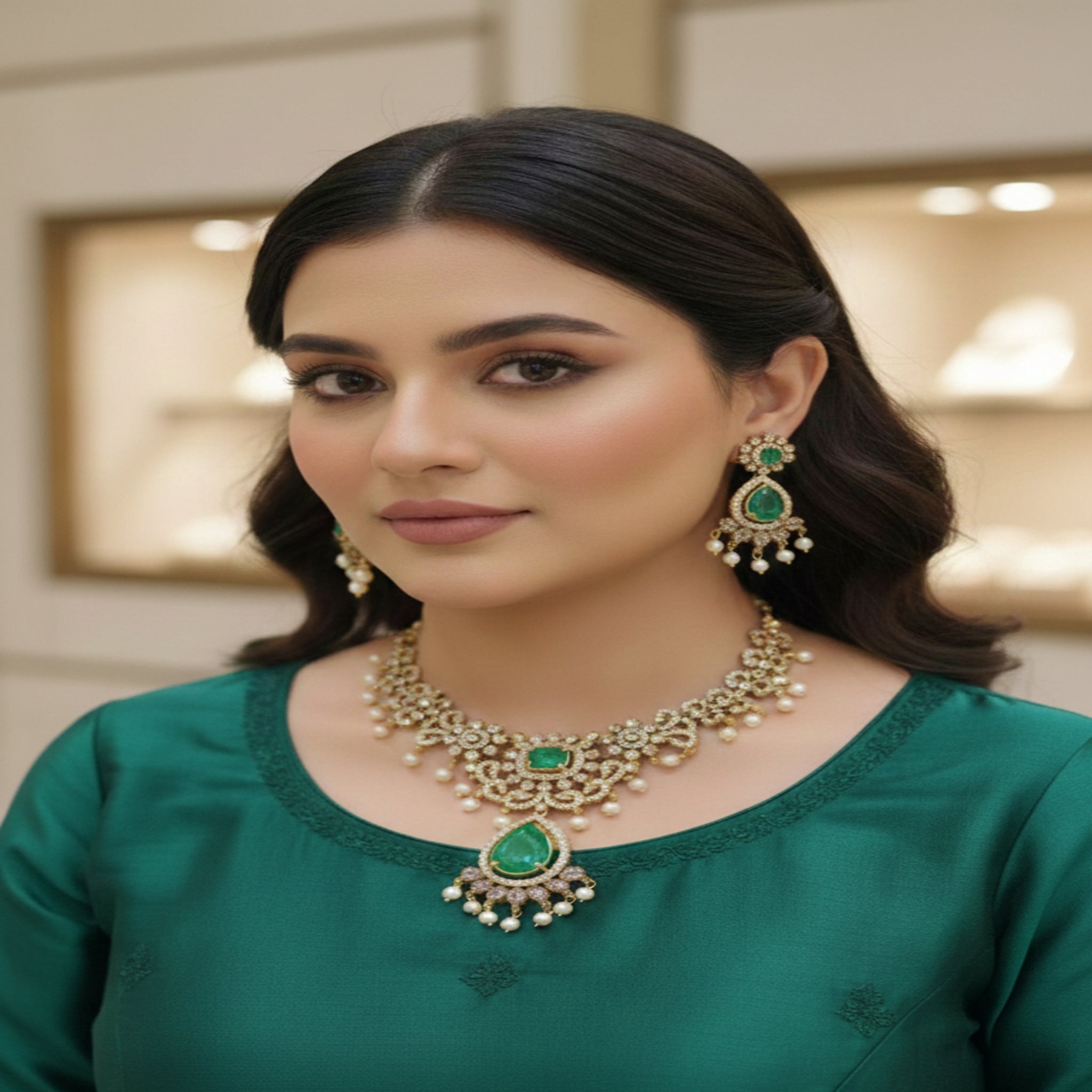 Luxury AD Gold-Plated Necklace (FDN201)