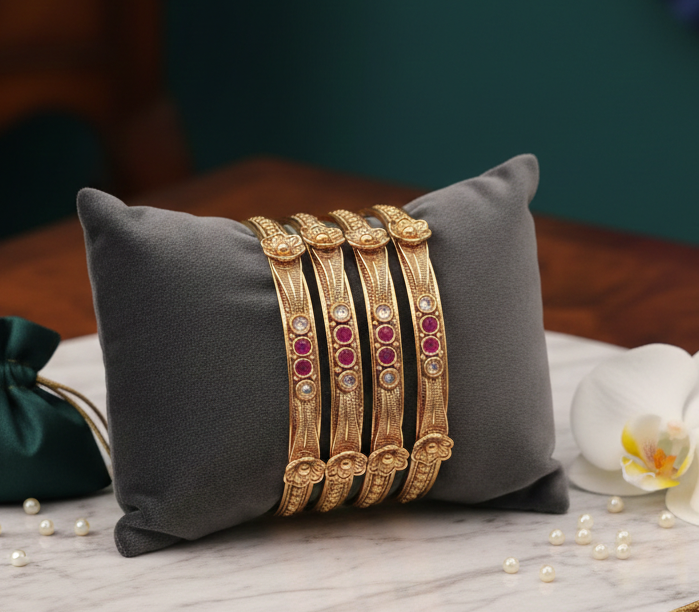 Mughal Blossom Antique Bangle Set (FSB180)