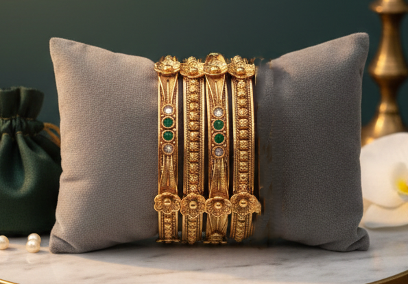 Mughal Blossom Antique Bangle Set (FSB180)