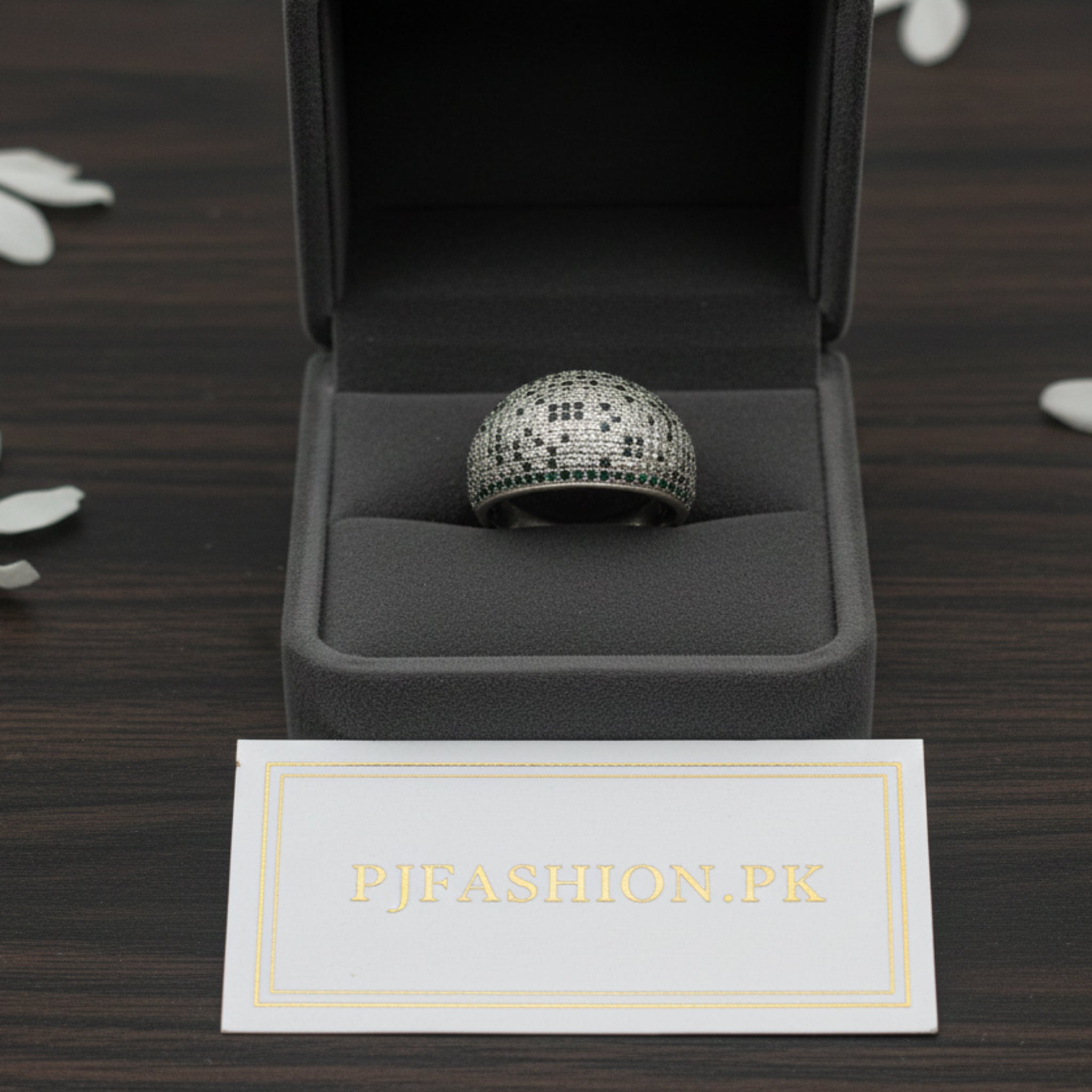 Silver-Plated Pave Buckle Band (FSR189)