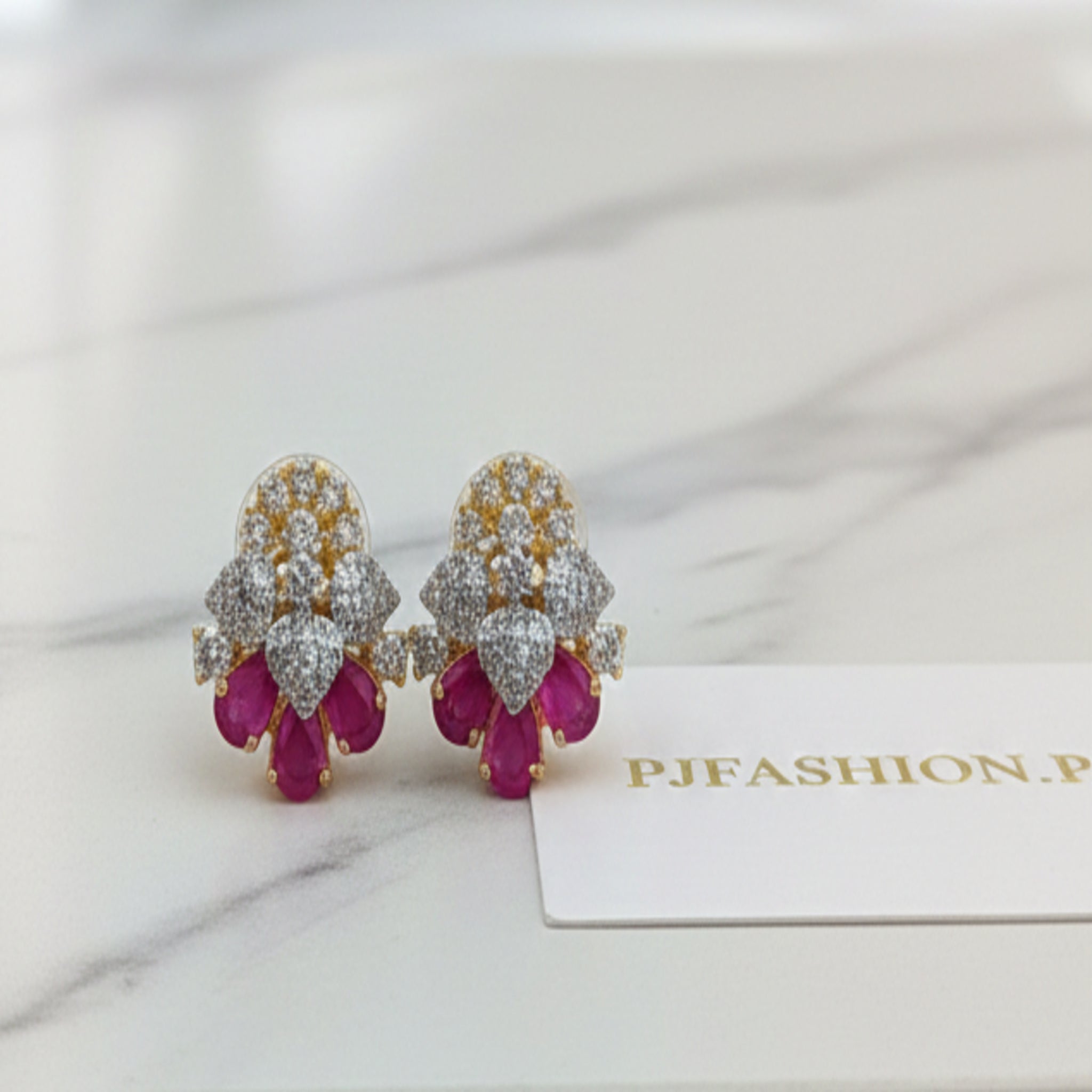 Marquise-Cut Floral Cluster Earrings (FSE217)