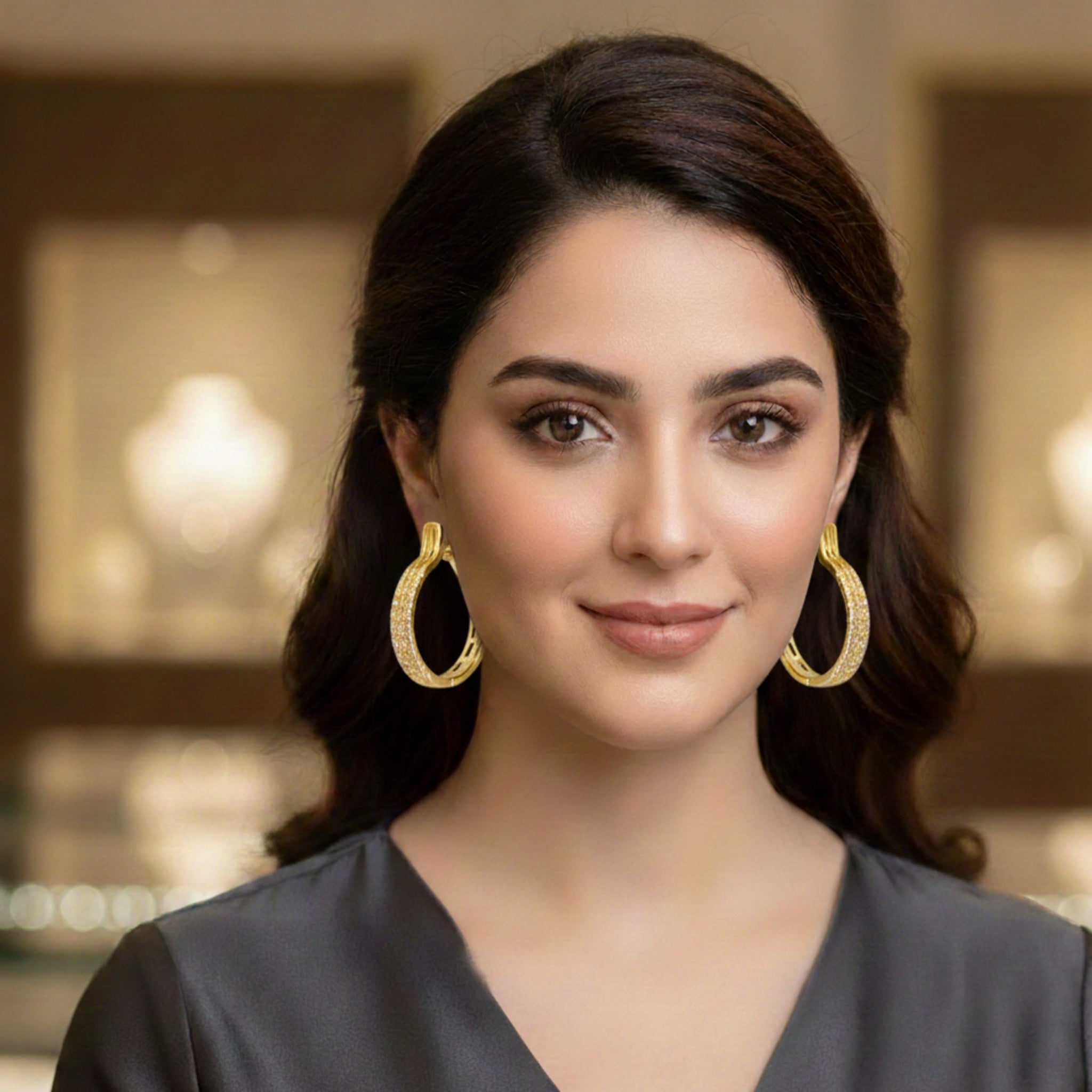 Golden Zircon Ear Baali (FSE197)