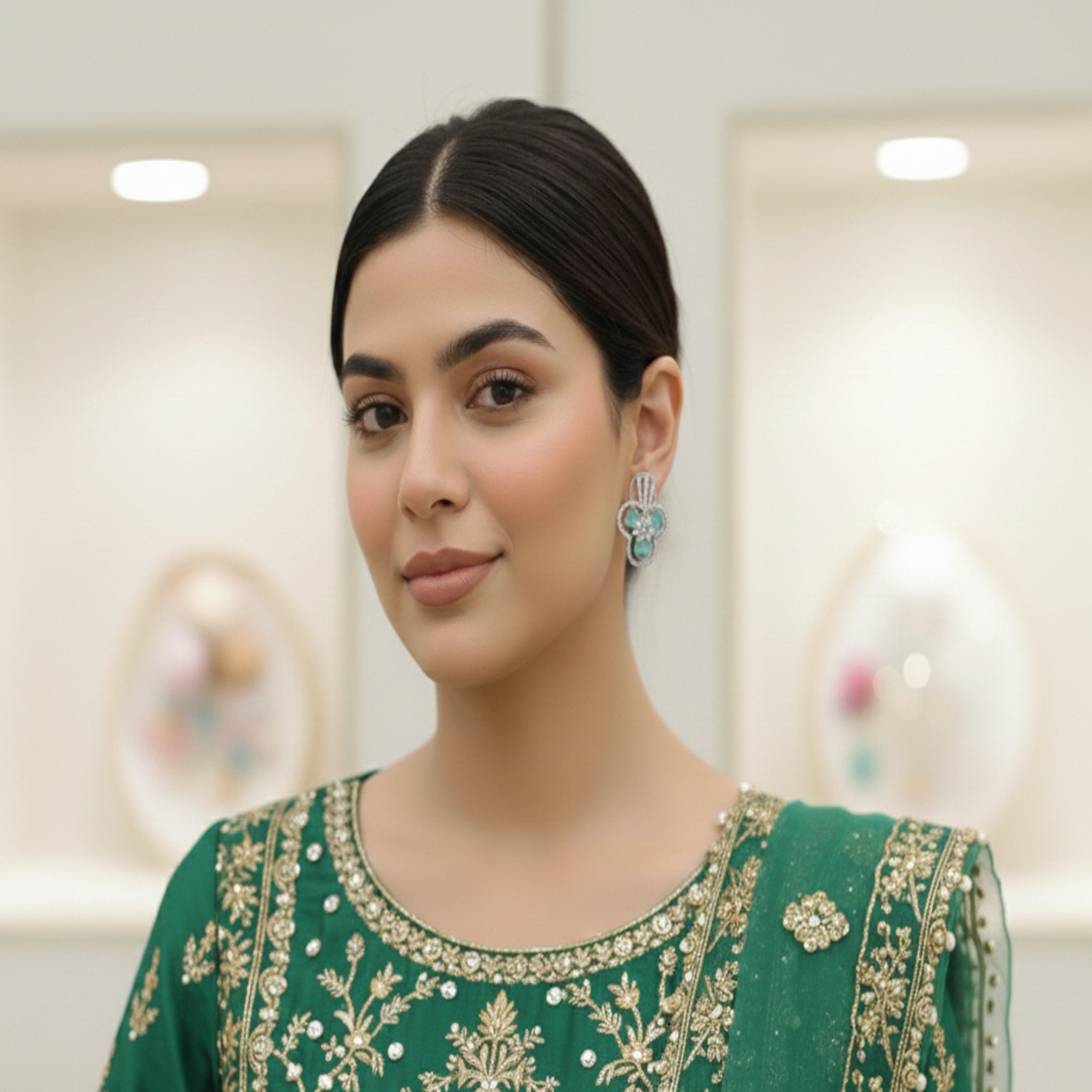 Delicate Fancy AD Ear Rings (FSE188)