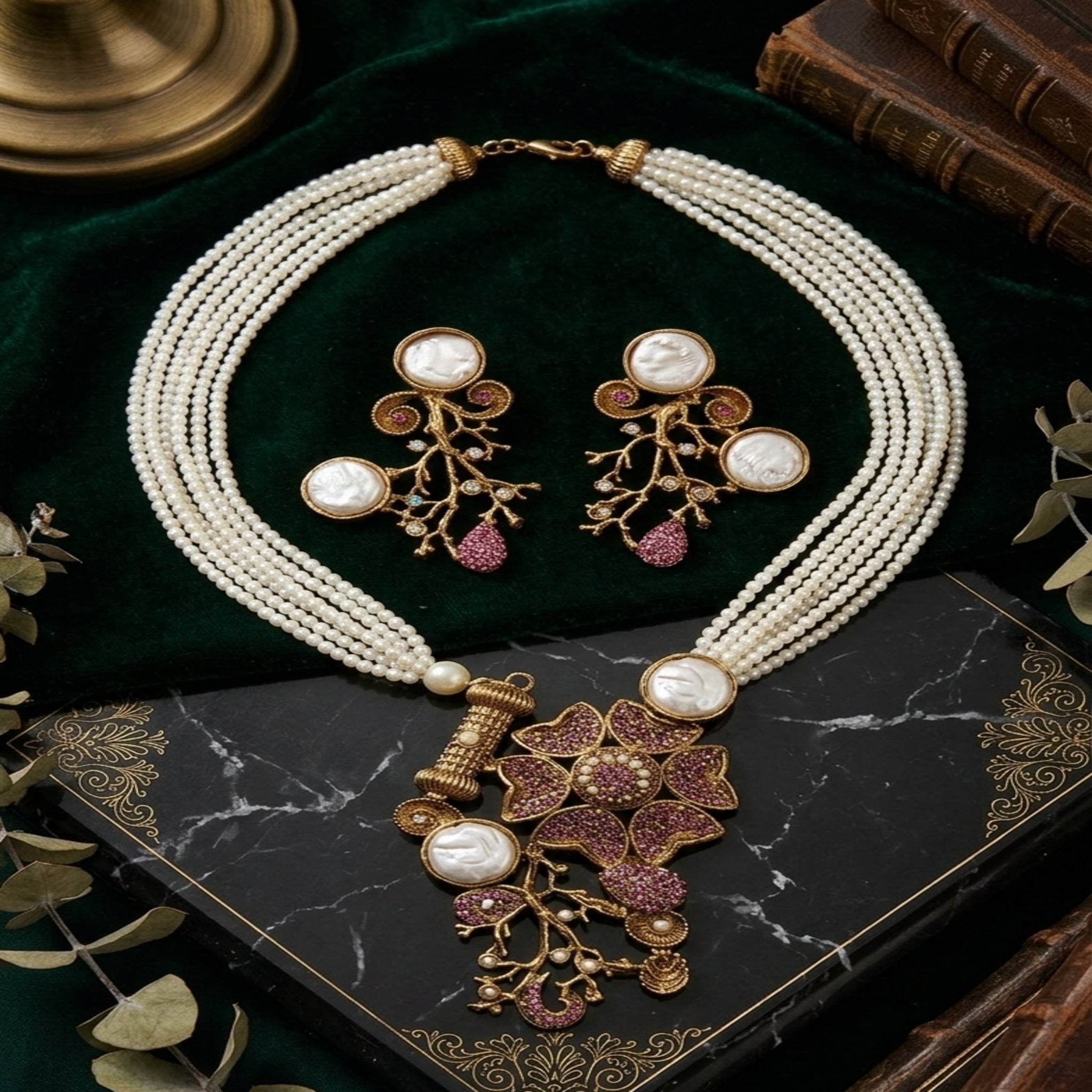 Royal Filigree Medallion Maala Set (FDM127)