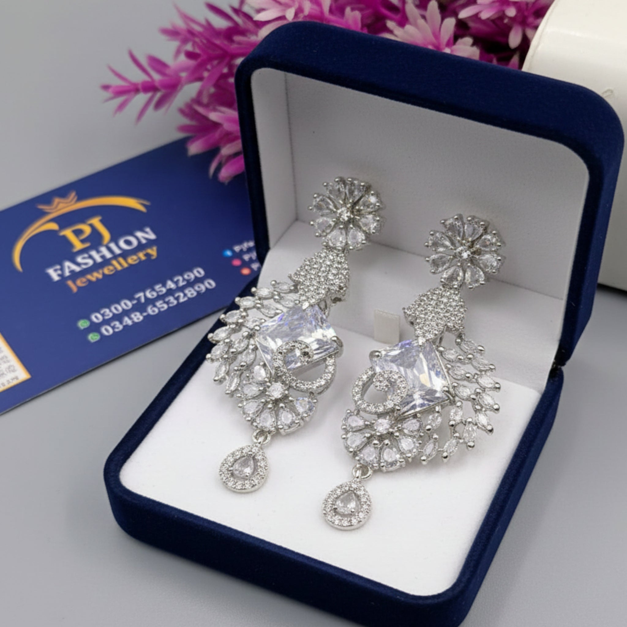 Zircon Silver AD Ear Rings (FSE191)