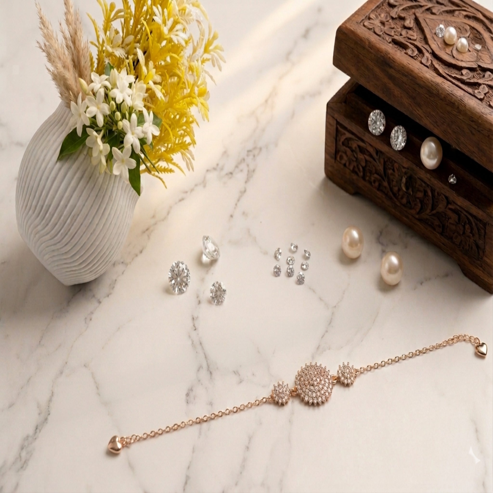 Dainty Rose Gold Sunburst Bracelet