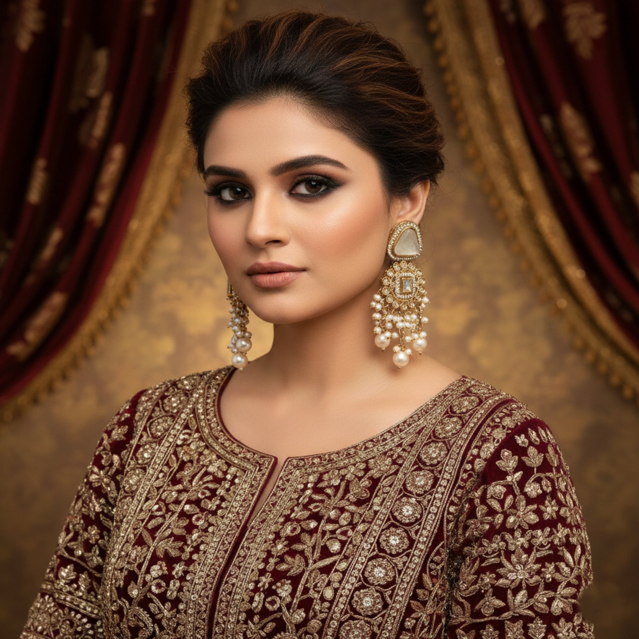 The Grand Blossom Royal Zircon Earrings (FSE237)