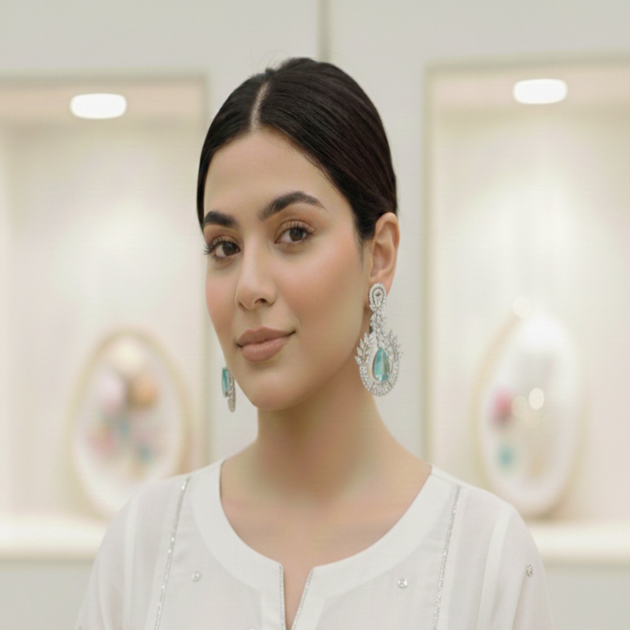 Decent Fancy AD Ear Rings (FSE187)