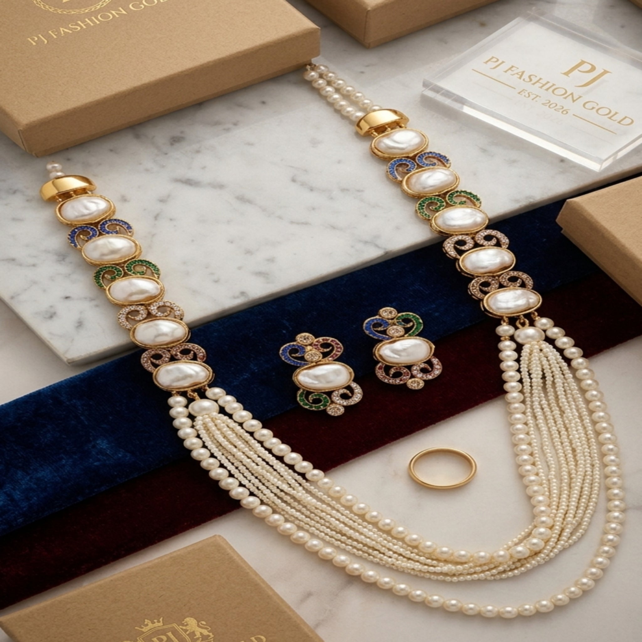 Traditional Multi-Strand Pearl Mala Set (FDM128)