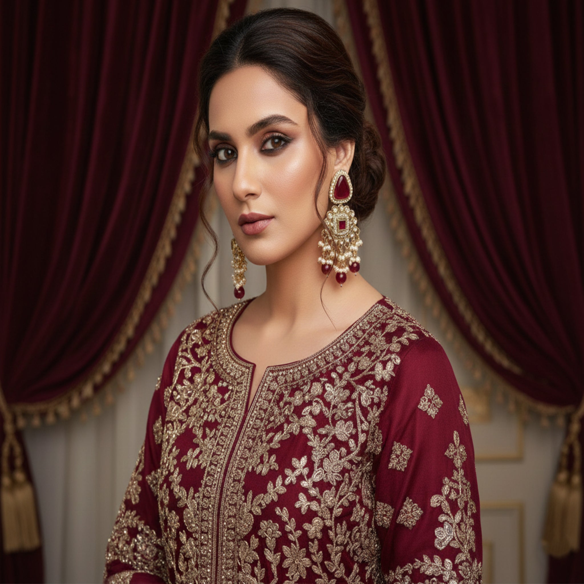 The Grand Blossom Royal Zircon Earrings (FSE237)