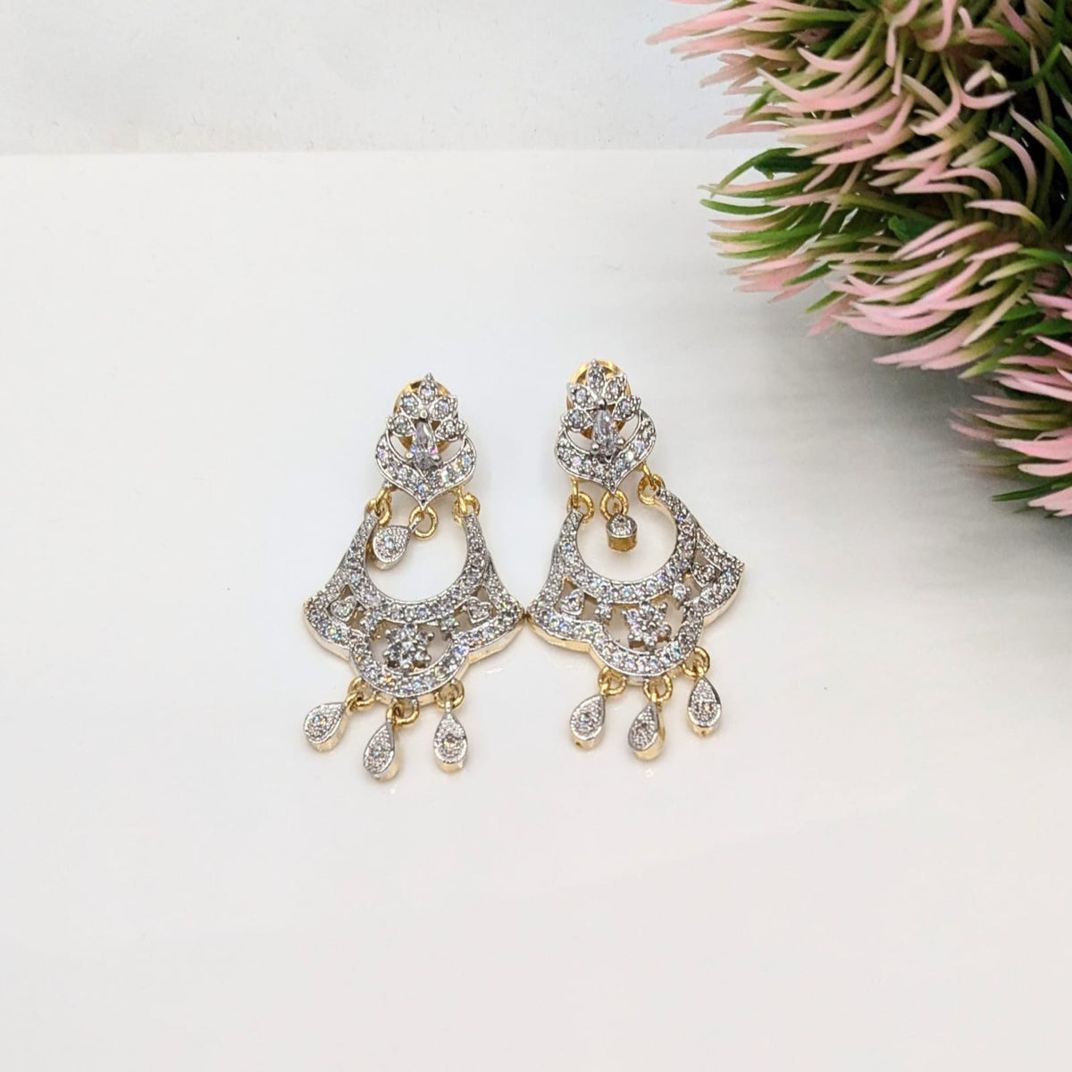 Silver Karrat Double Tone Ear Ring (FSE6)