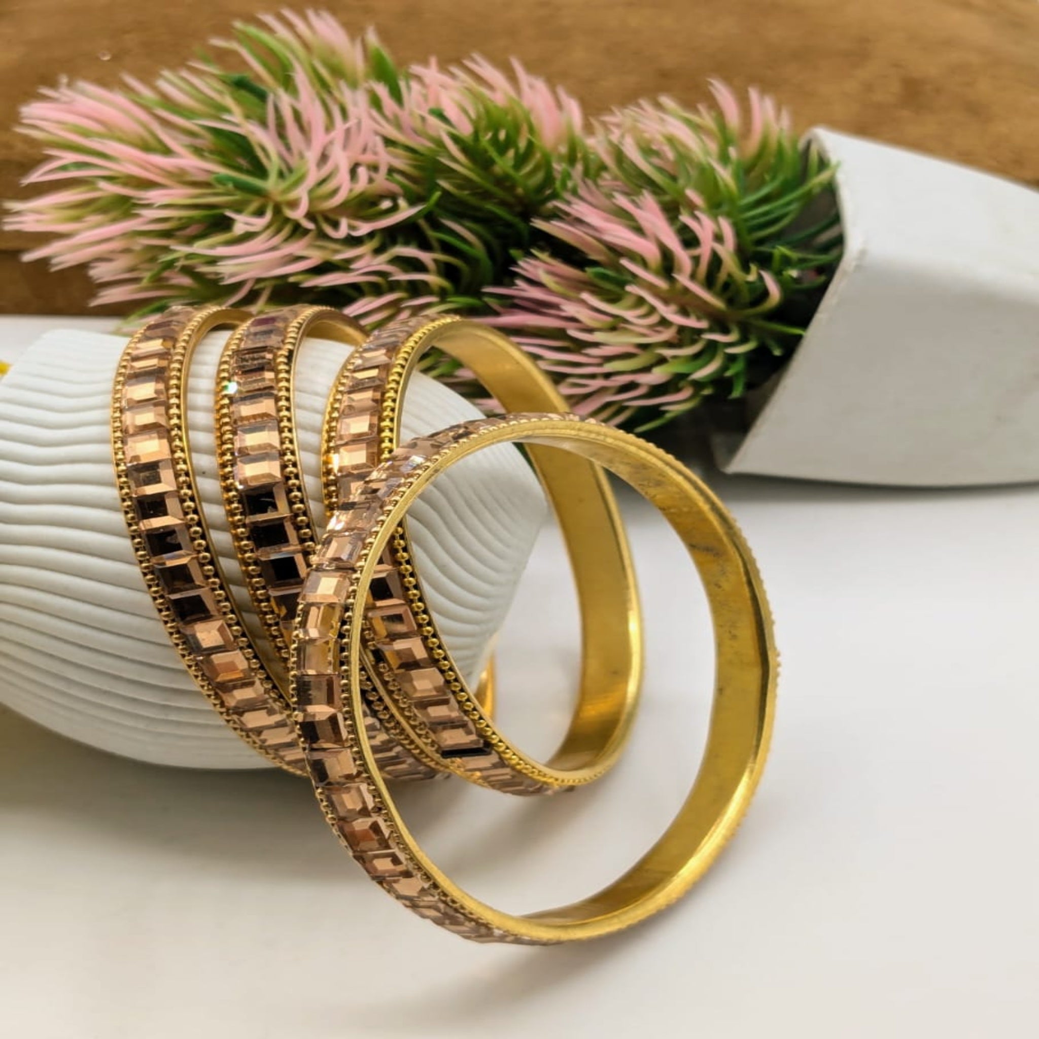 Crystal Stone Metal bangles Set (FSB4)